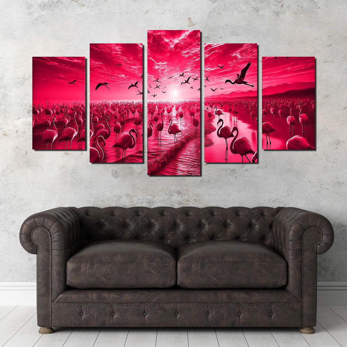 Flock of Flamingos Wall Art