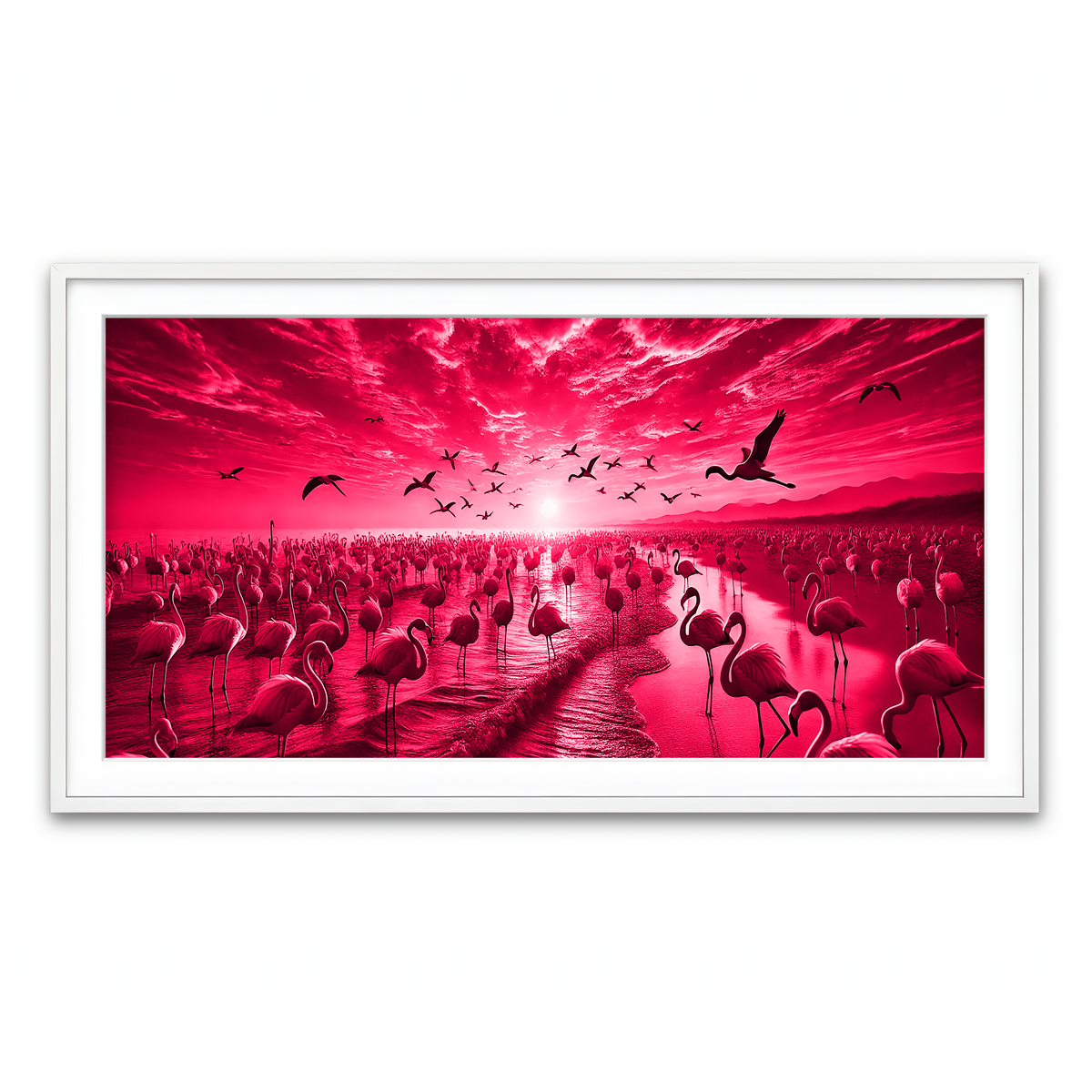 Framed Print 2x1 White