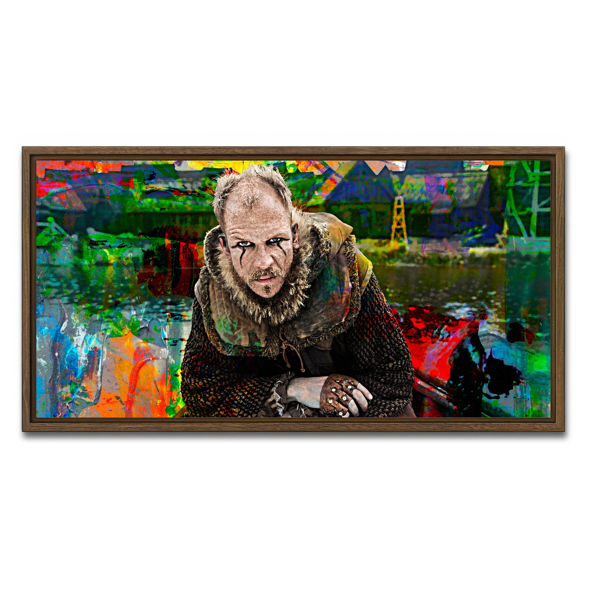 AUTO-MOCKUP WHITE | Floki | 1 Piece | Walnut Framed Canvas | group=2x1