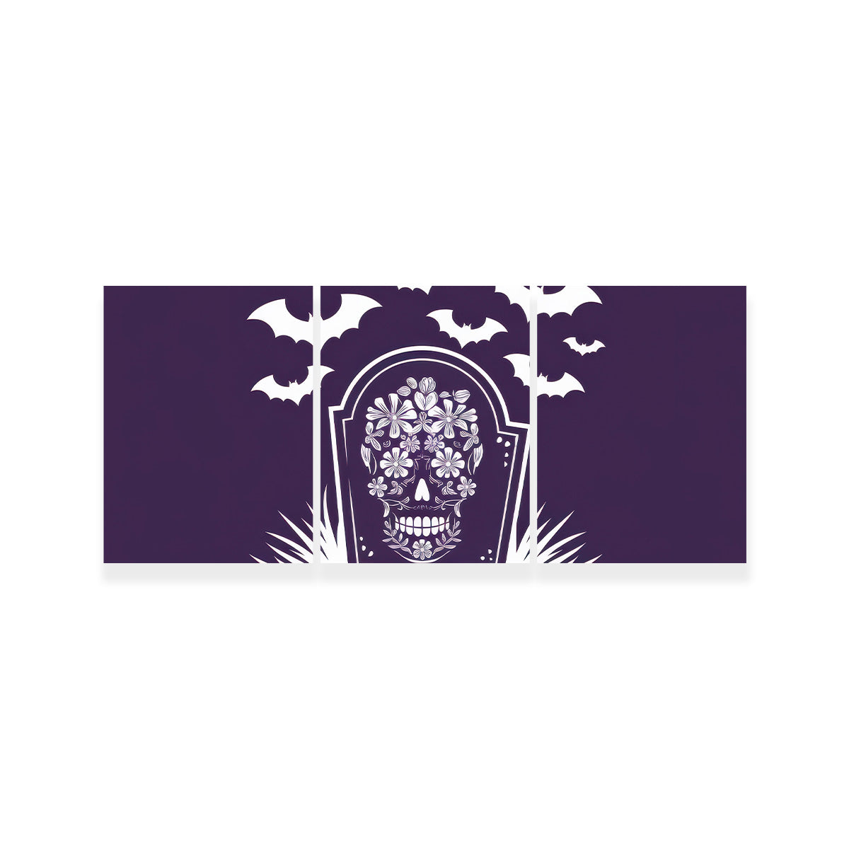 Floral Skull Gravestone Wall Art