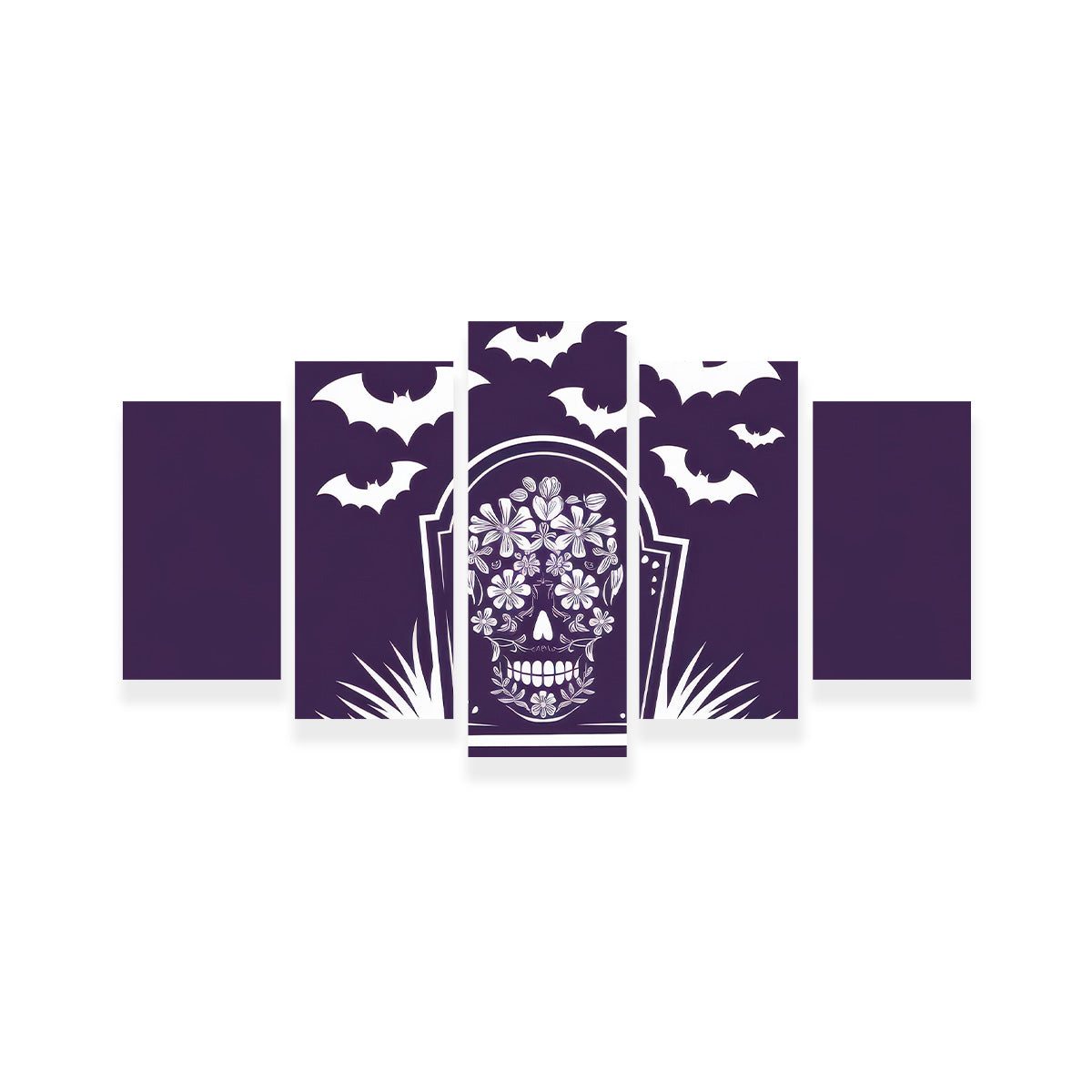 Floral Skull Gravestone Wall Art