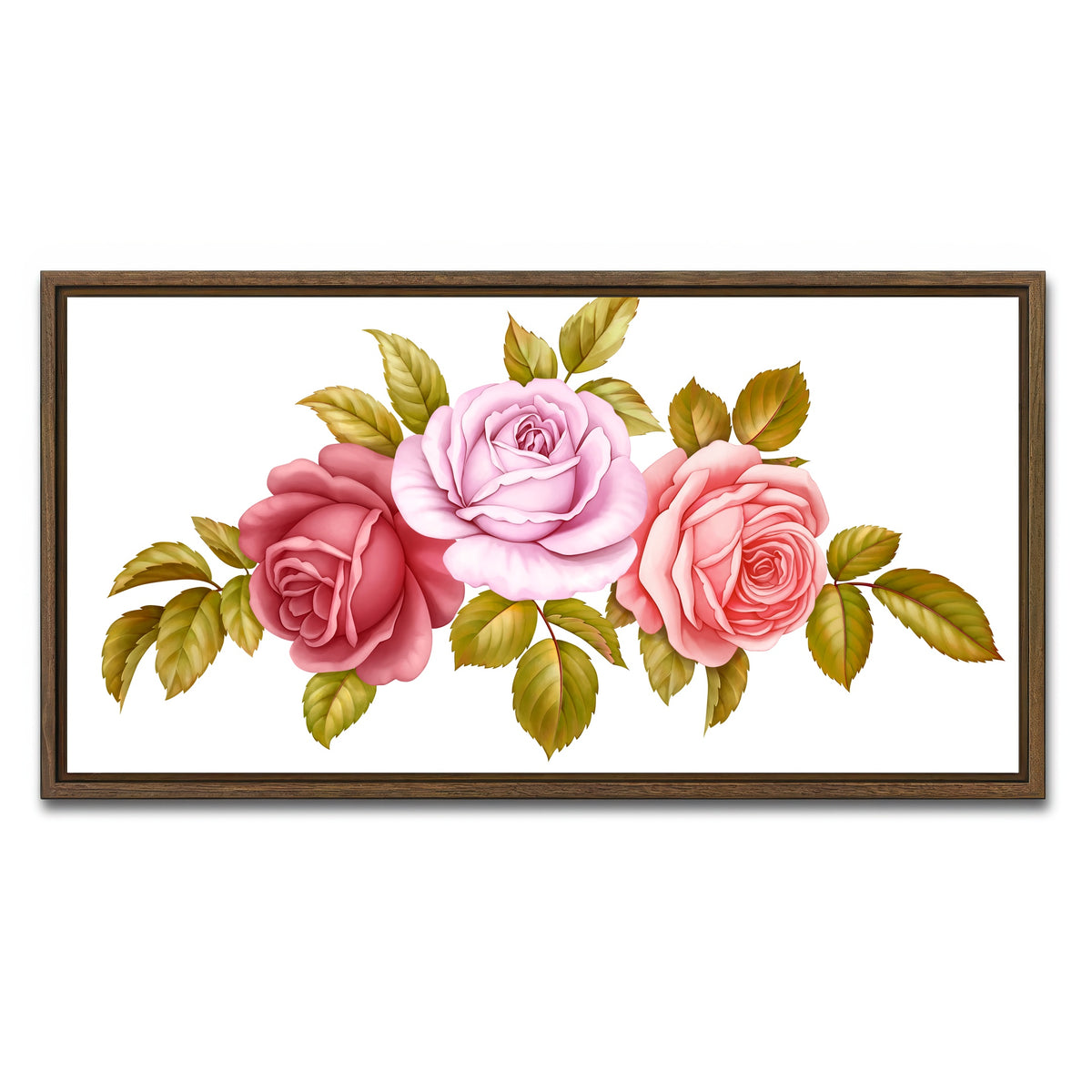 AUTO-MOCKUP WHITE | Floral Bouquet | 1 Piece | Walnut Framed Canvas | group=2x1