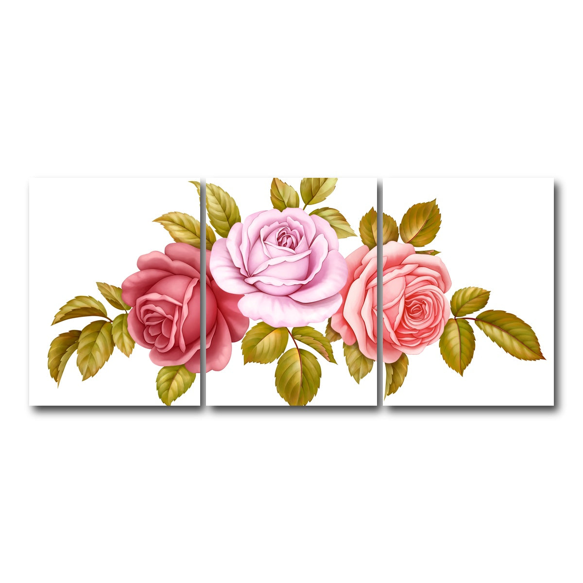 AUTO-MOCKUP WHITE | Floral Bouquet | 3 Piece | Gallery Wrap Canvas | group=18x24