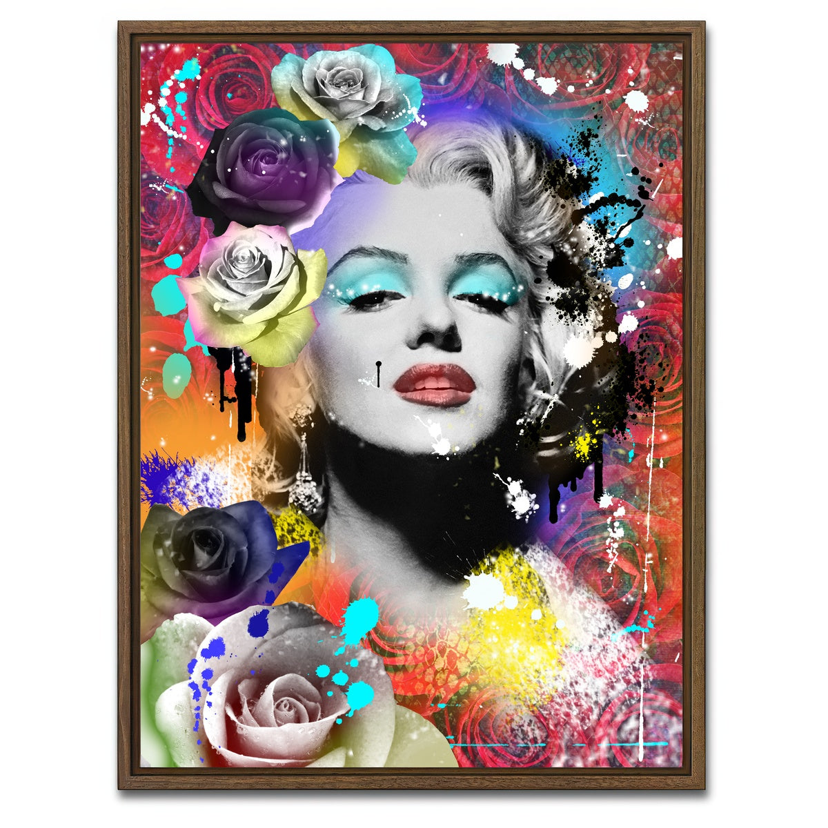 AUTO-MOCKUP WHITE | Floral Monroe | 1 Piece | Walnut Framed Canvas | group=3x4