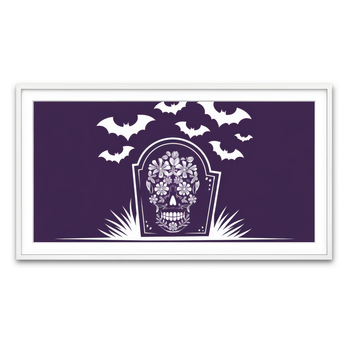 Framed Print 2x1 White