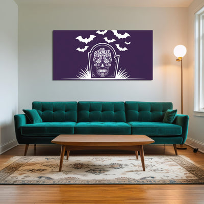 AUTO-MOCKUP ROOM | Floral Skull Gravestone