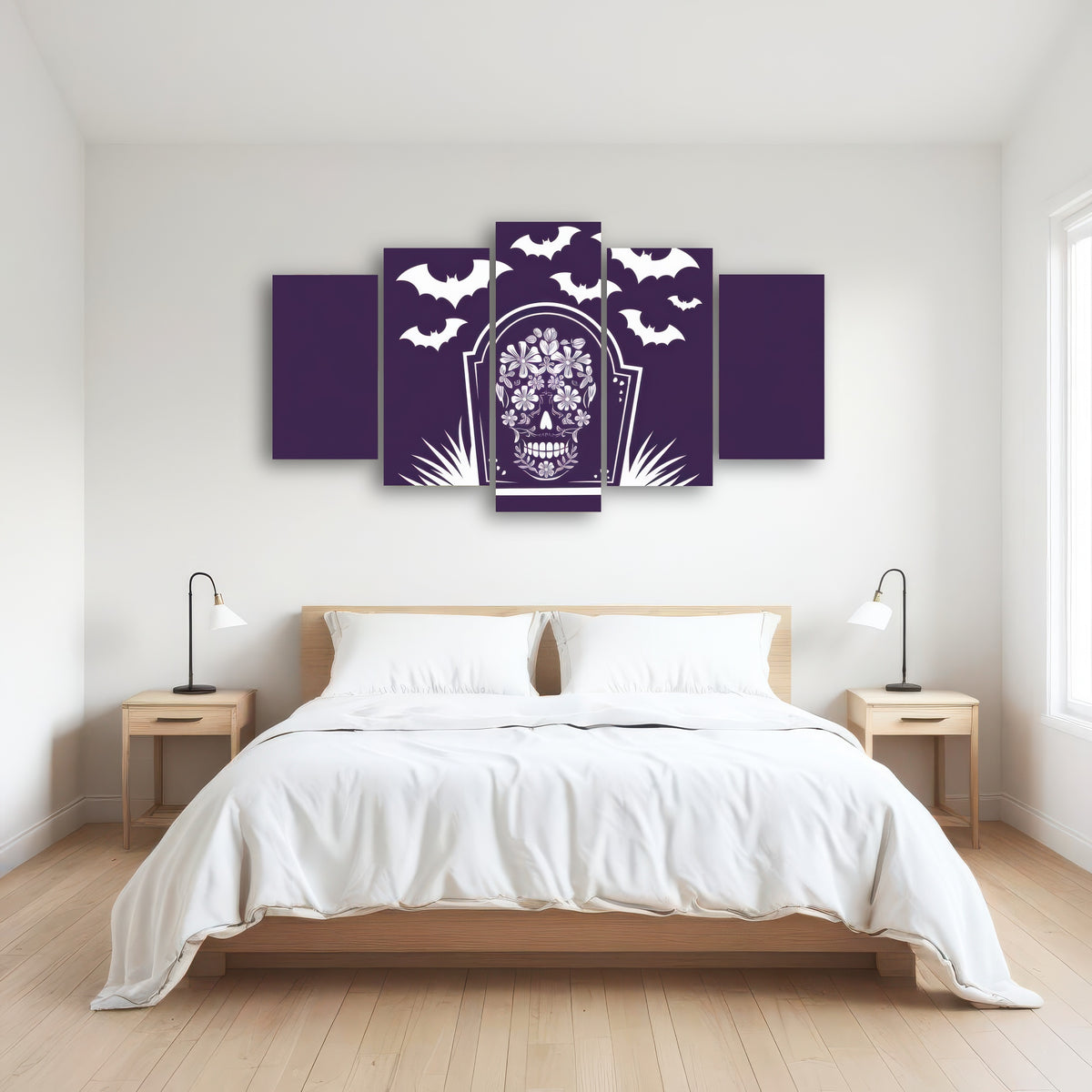 AUTO-MOCKUP ROOM | Floral Skull Gravestone