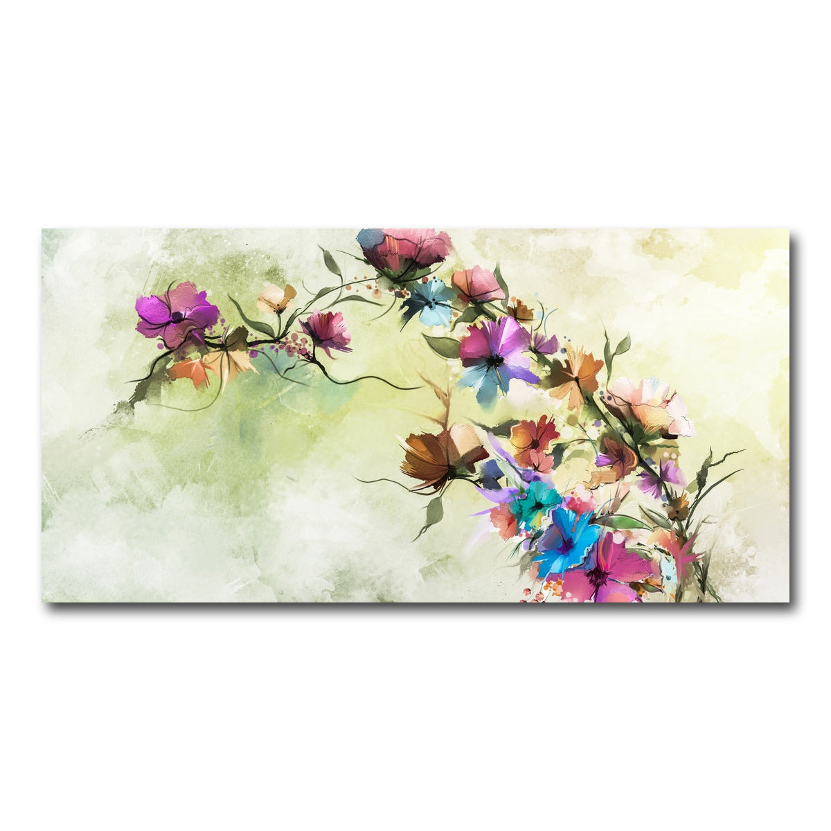 AUTO-MOCKUP WHITE | Floral oil painting | 1 Piece | Gallery Wrap Canvas | group=2x1