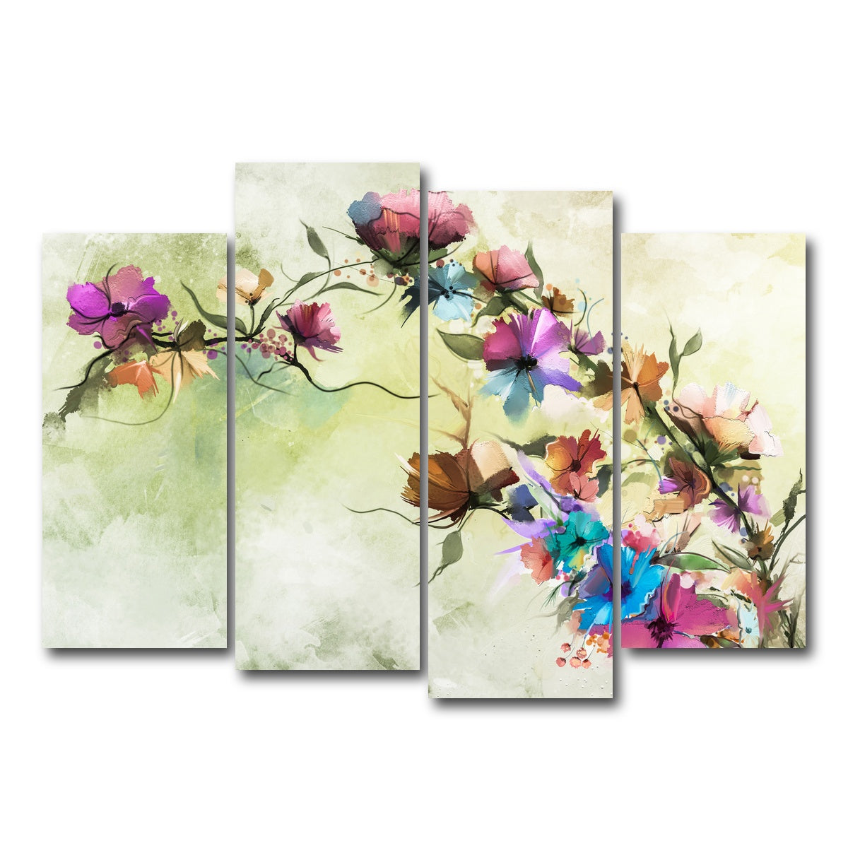 AUTO-MOCKUP WHITE | Floral oil painting | 4 Piece | Gallery Wrap Canvas | group=4_normal