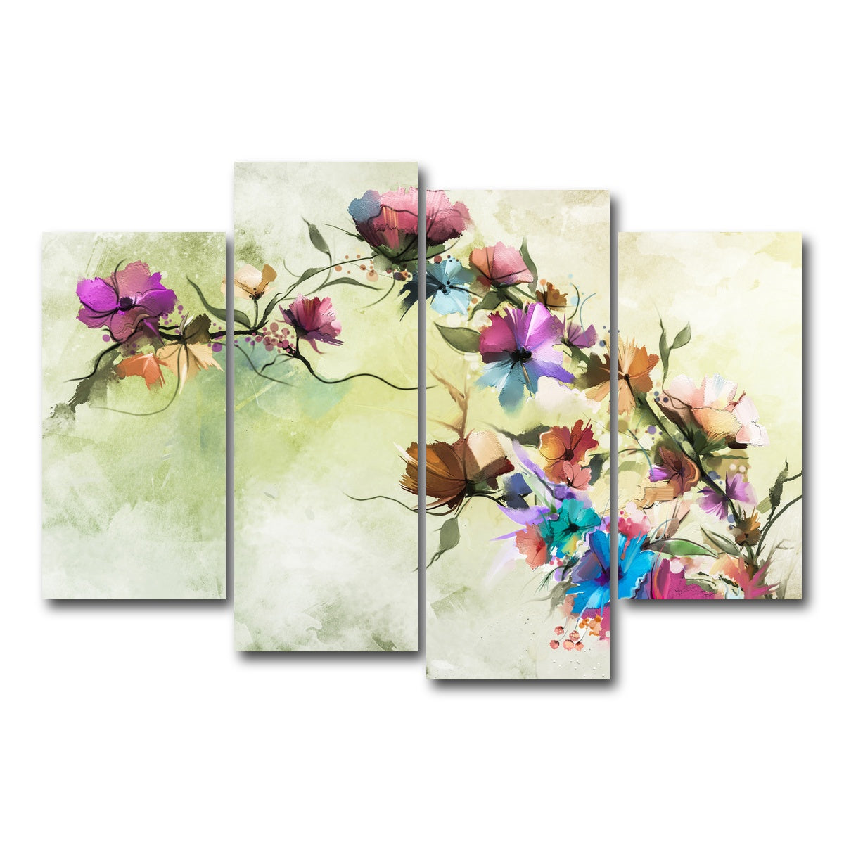 AUTO-MOCKUP WHITE | Floral oil painting | 4 Piece | Gallery Wrap Canvas | group=4_short