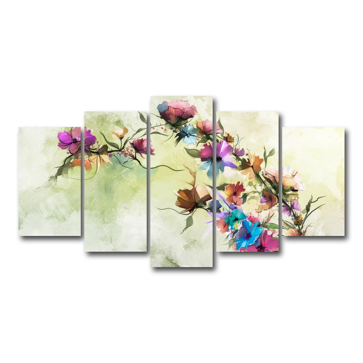 AUTO-MOCKUP WHITE | Floral oil painting | 5 Piece | Gallery Wrap Canvas | group=5_normal