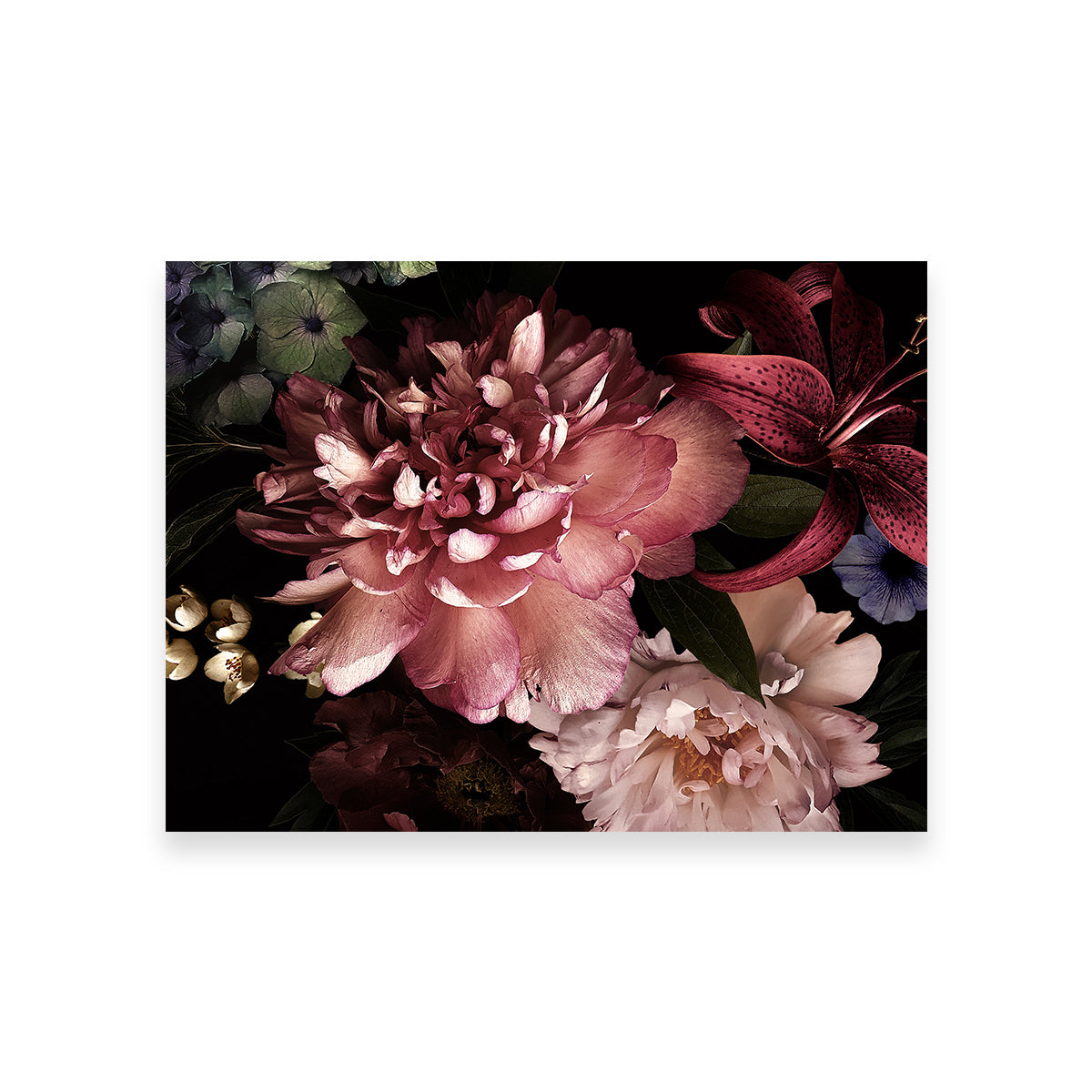 Floral on Black Wall Art