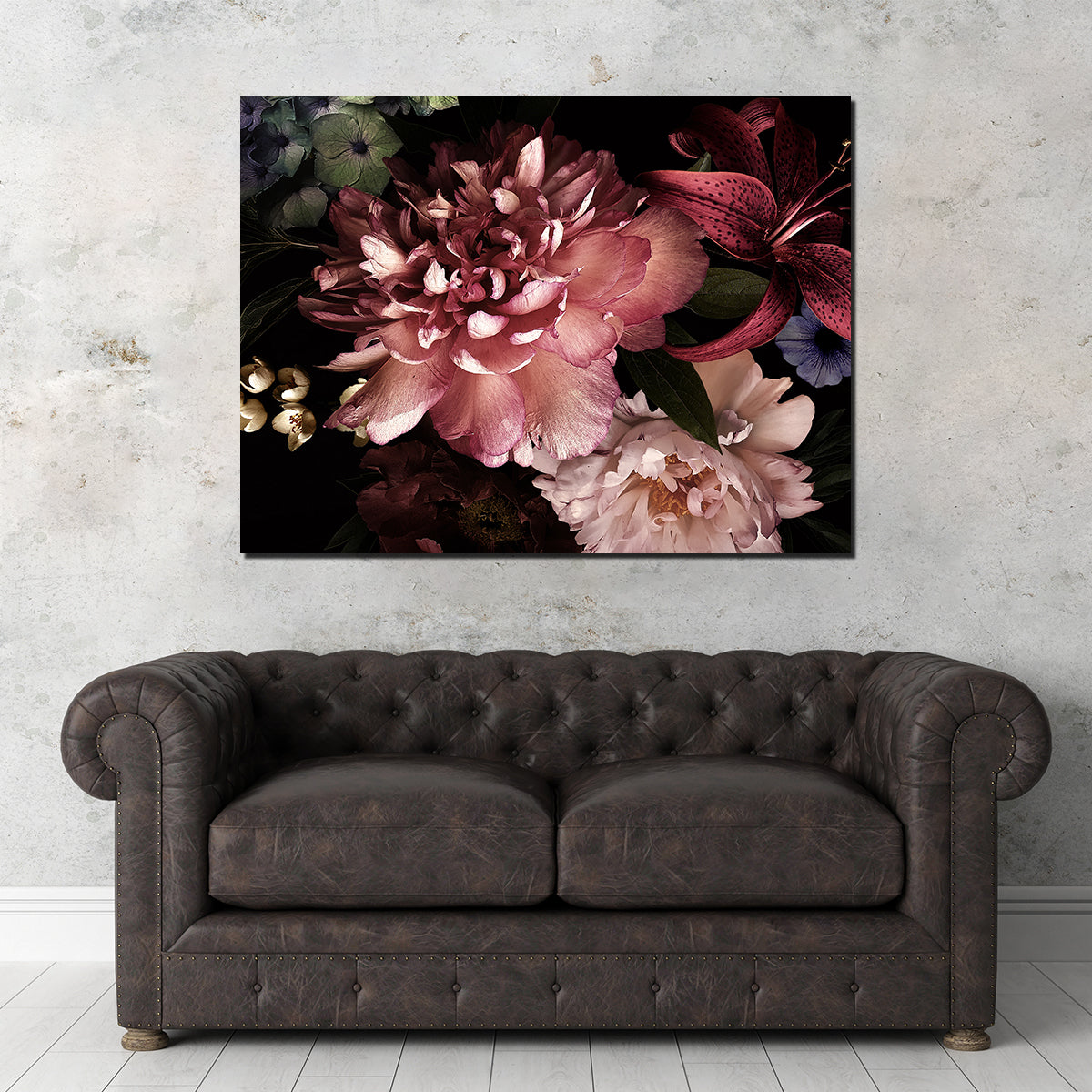 Floral on Black Wall Art