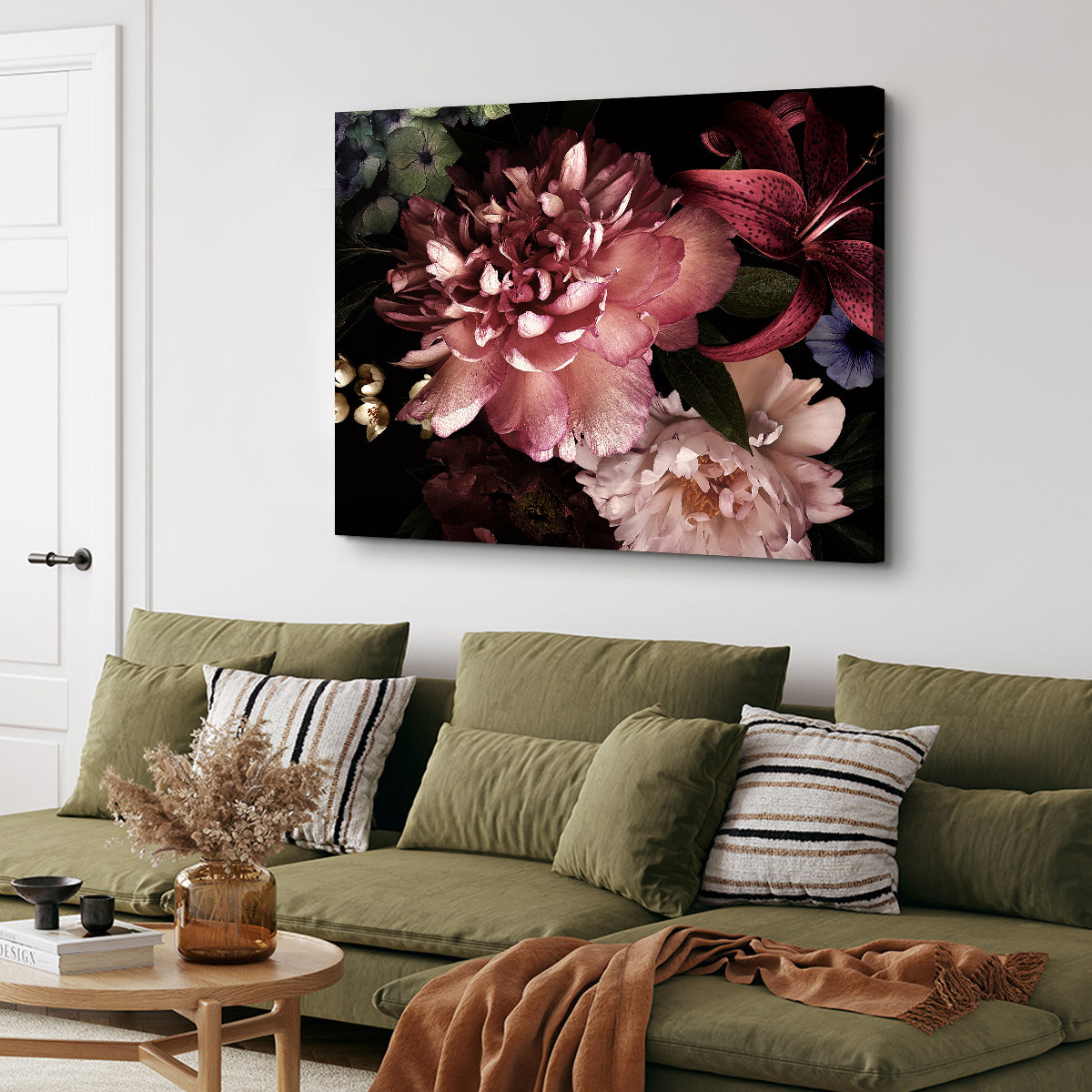 Floral on Black Wall Art