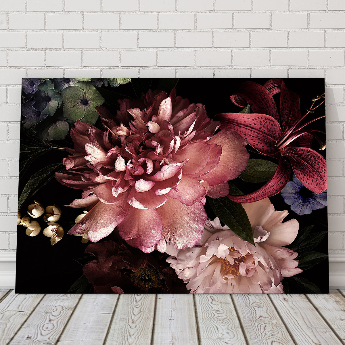 Floral on Black Wall Art