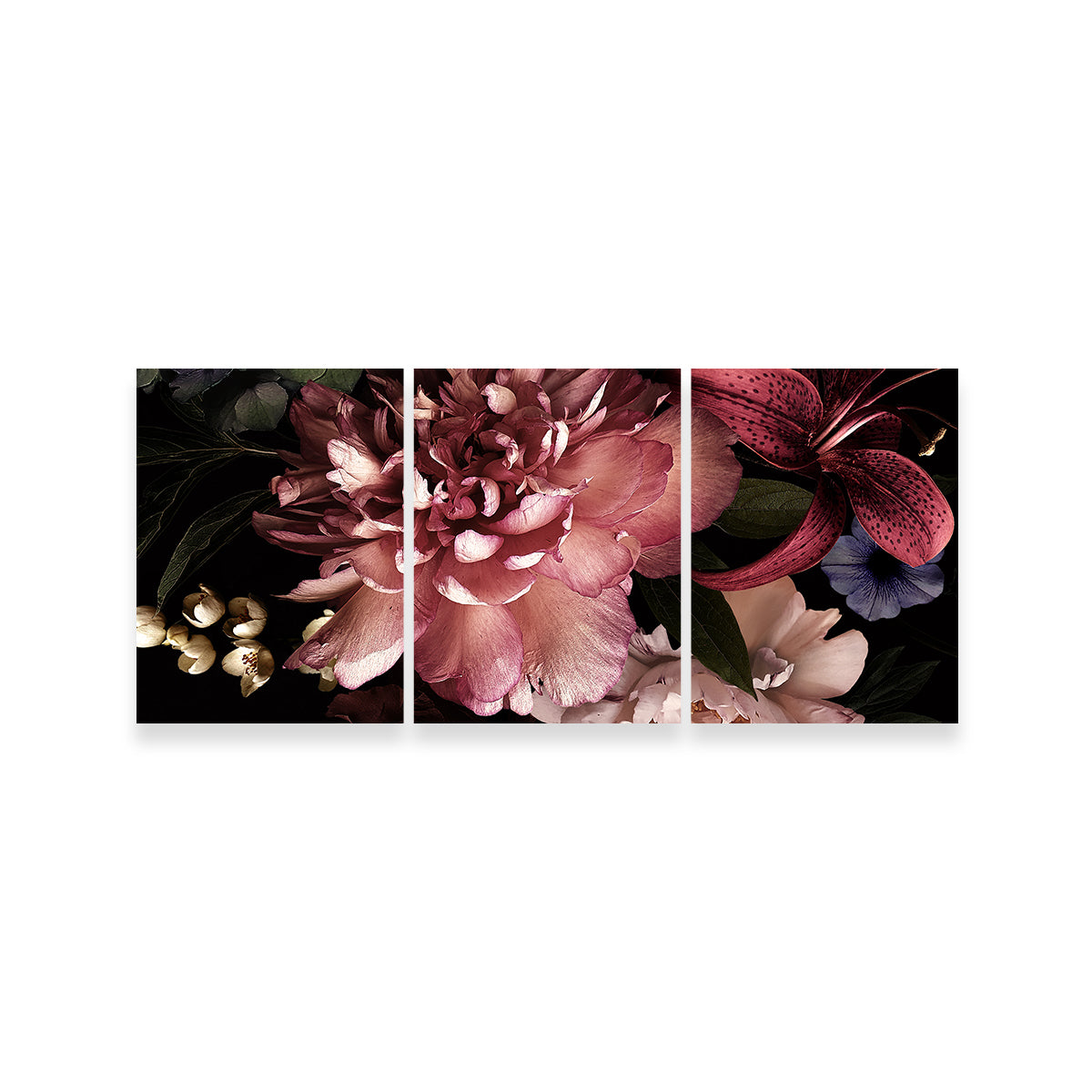 Floral on Black Wall Art