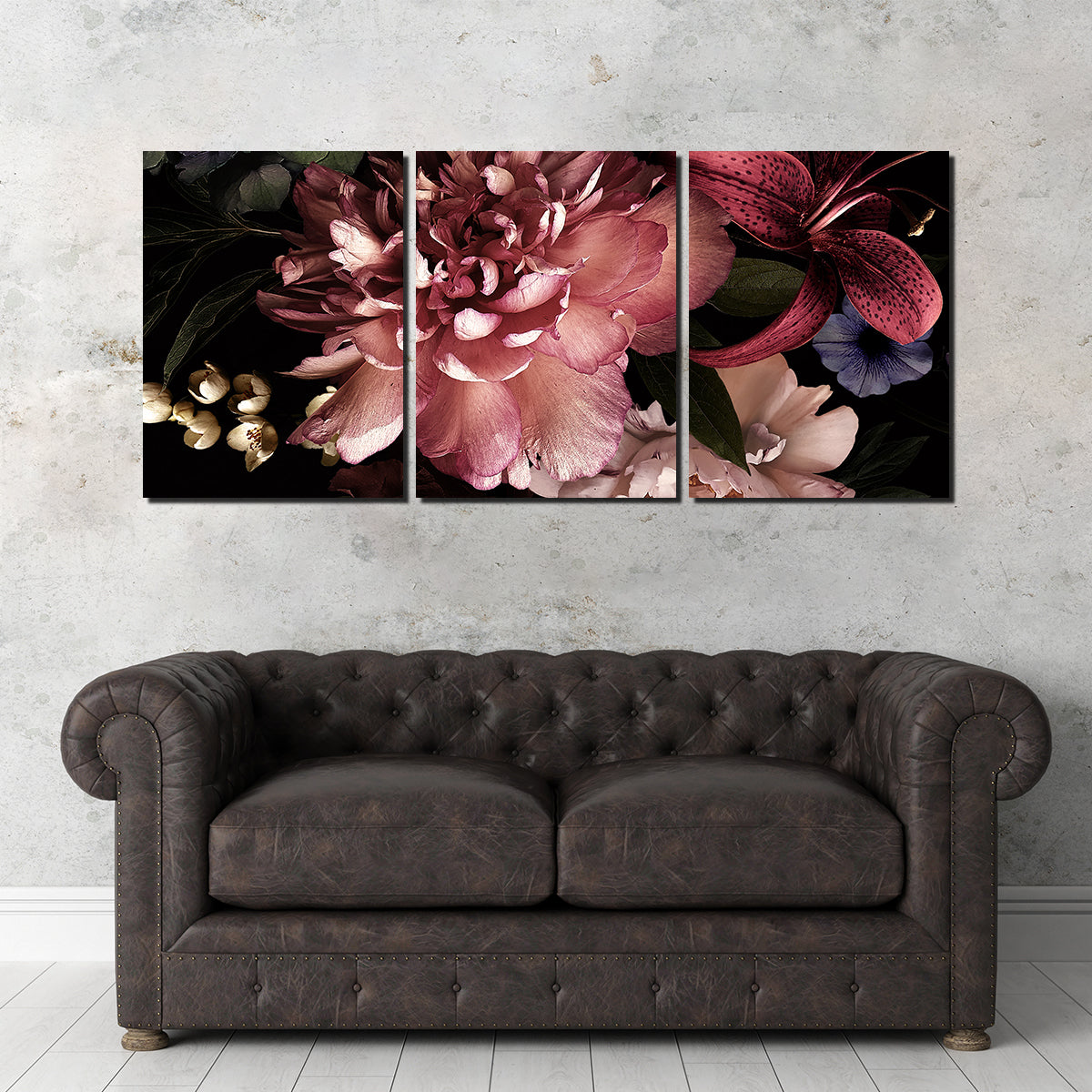 Floral on Black Wall Art