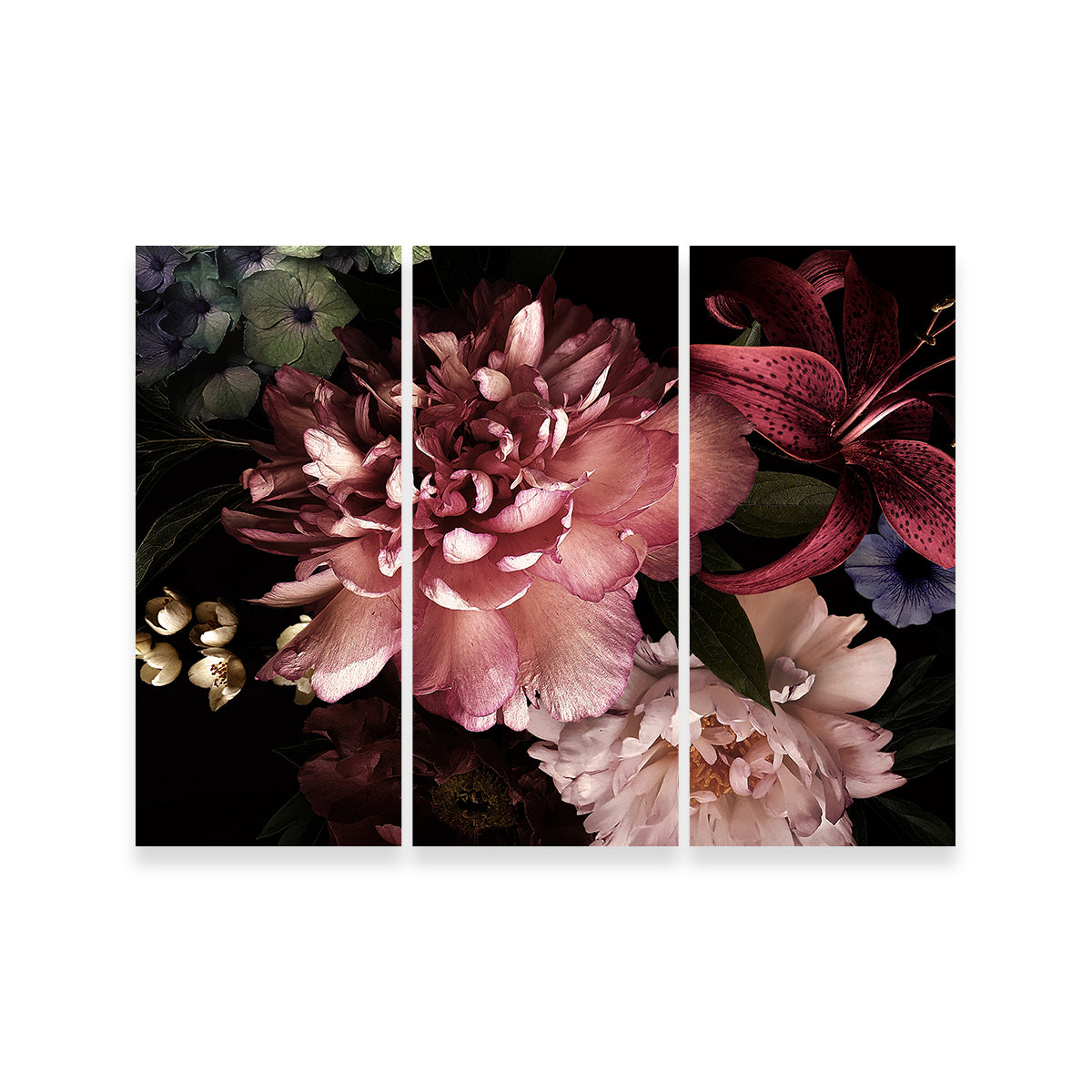 Floral on Black Wall Art