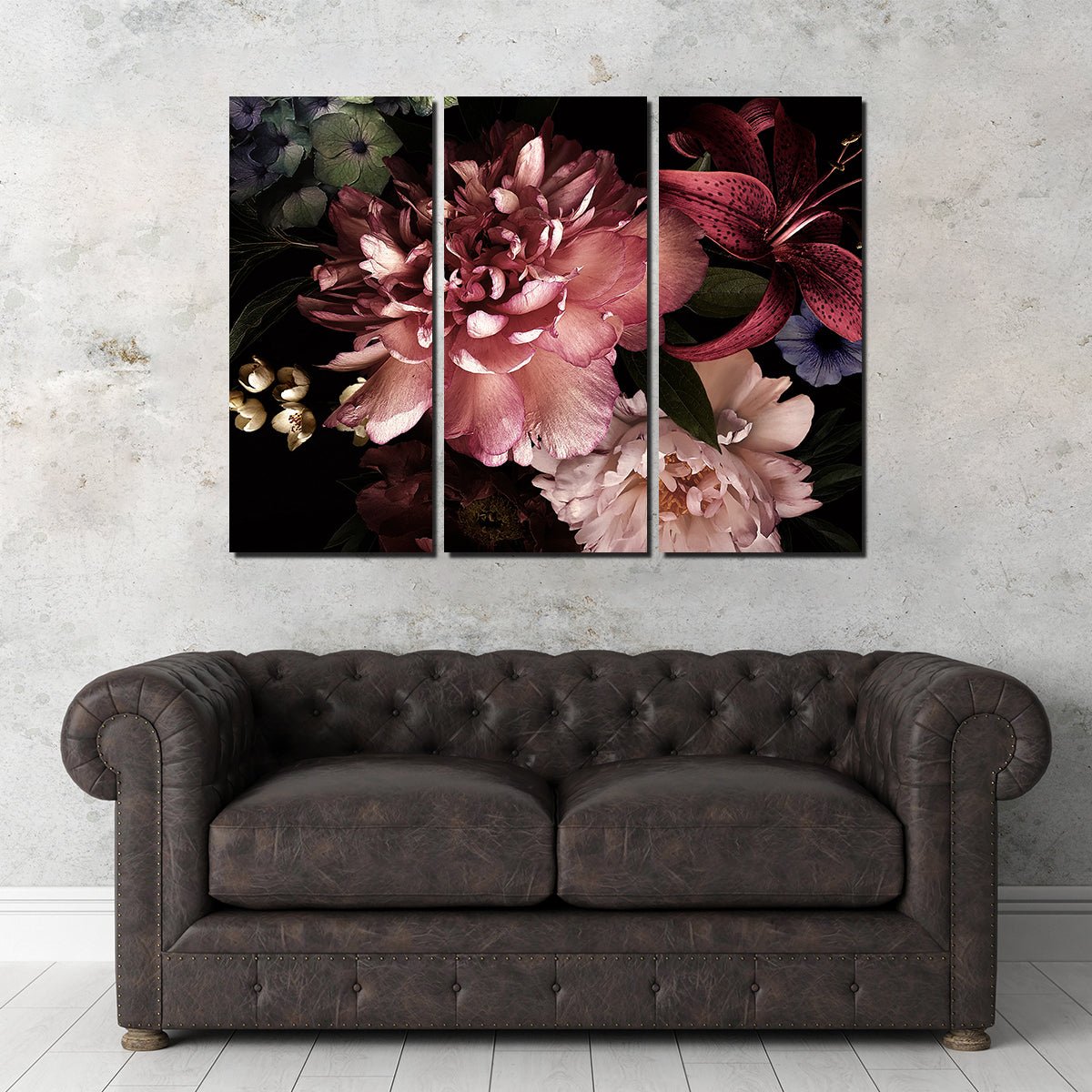 Floral on Black Wall Art