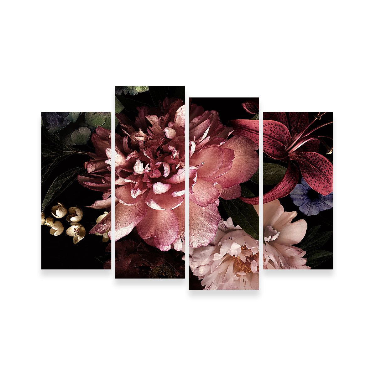 Floral on Black Wall Art