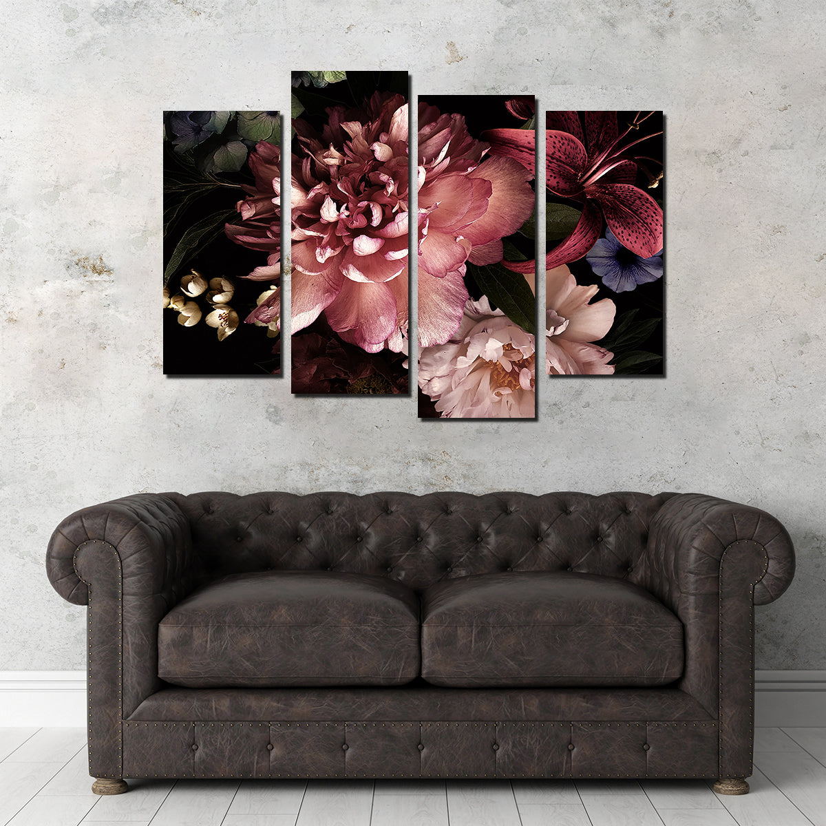 Floral on Black Wall Art