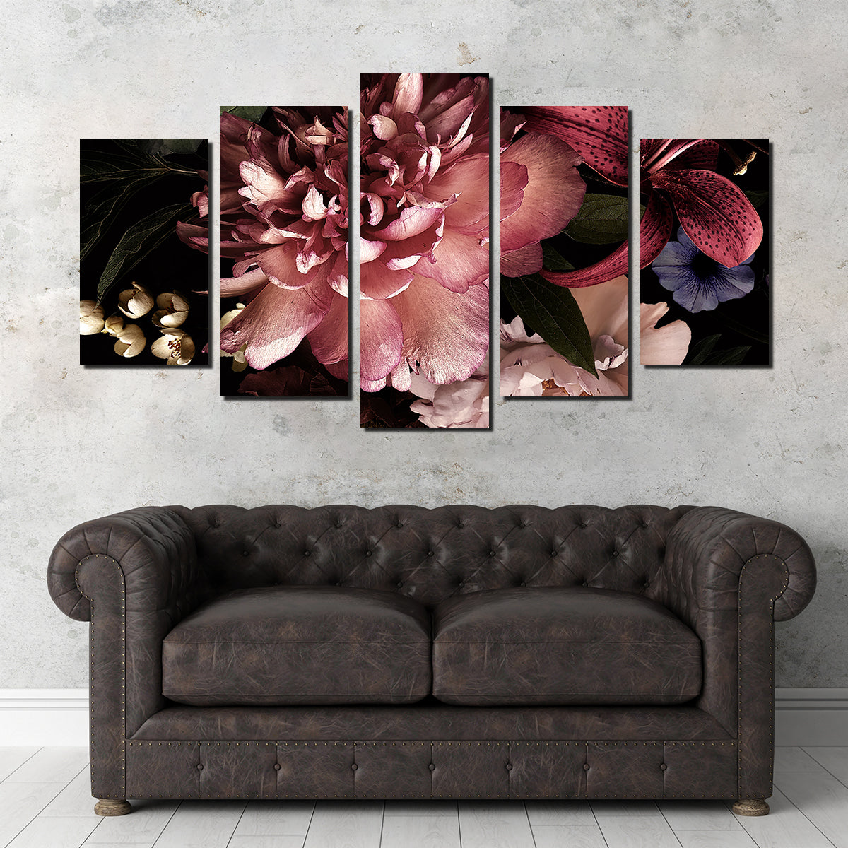 Floral on Black Wall Art