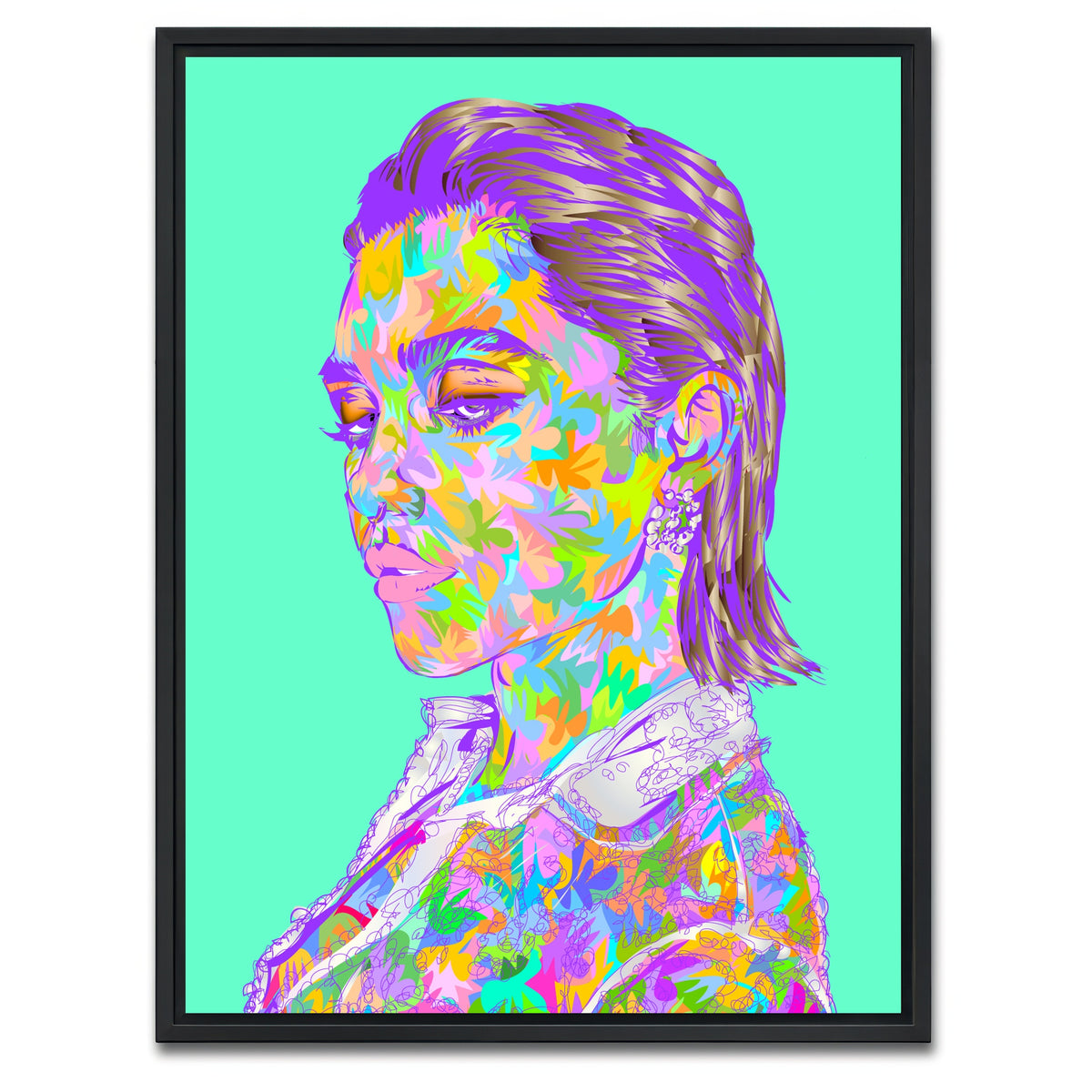 AUTO-MOCKUP WHITE | Florence Pugh | 1 Piece | Black Framed Canvas | group=3x4