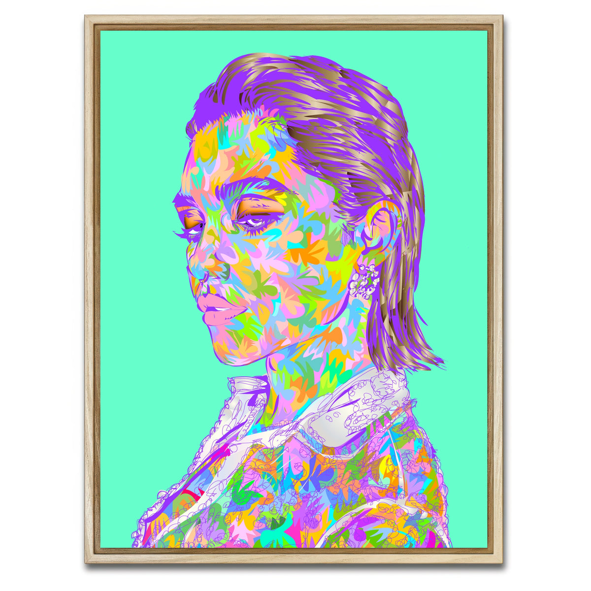AUTO-MOCKUP WHITE | Florence Pugh | 1 Piece | Natural Framed Canvas | group=3x4