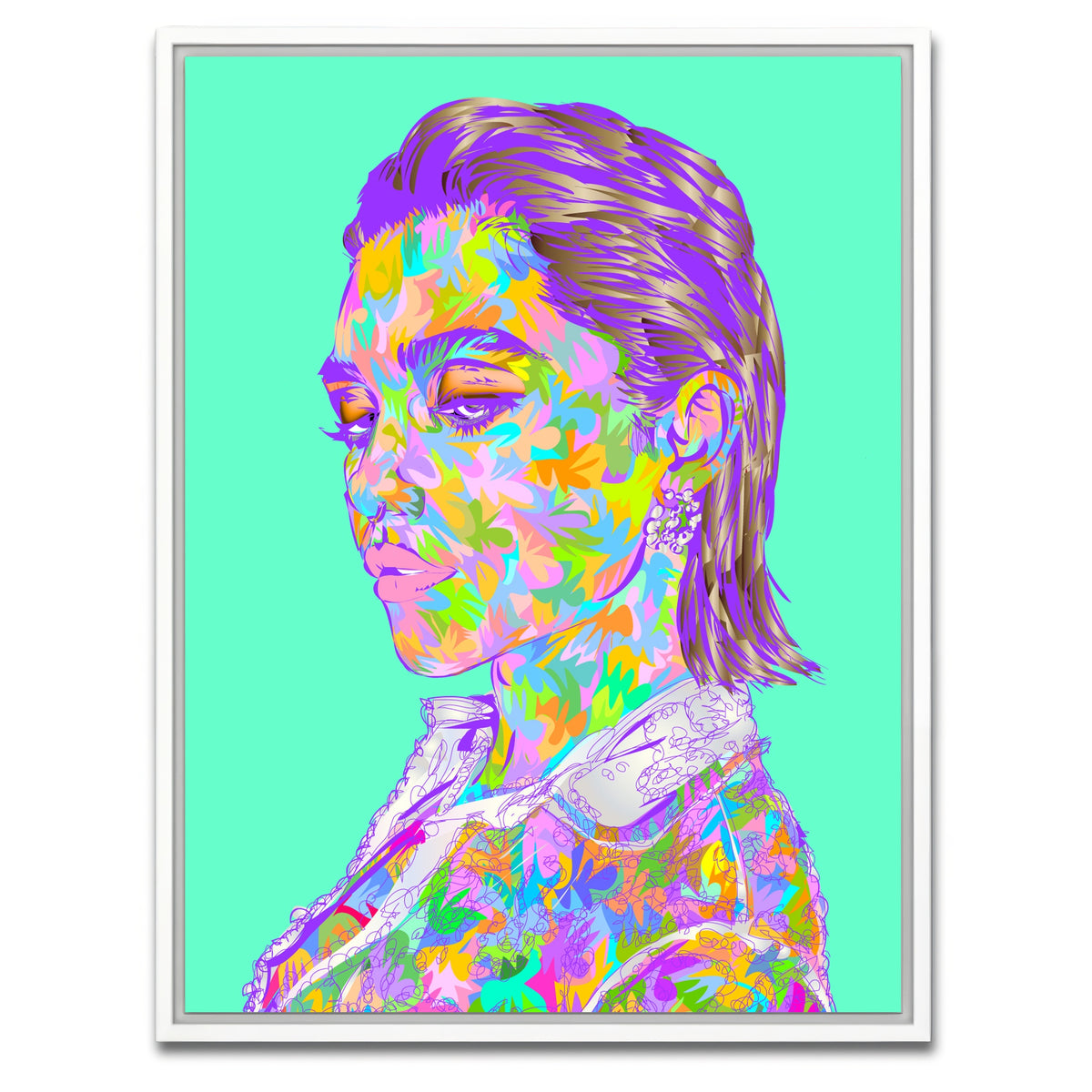 AUTO-MOCKUP WHITE | Florence Pugh | 1 Piece | White Framed Canvas | group=3x4