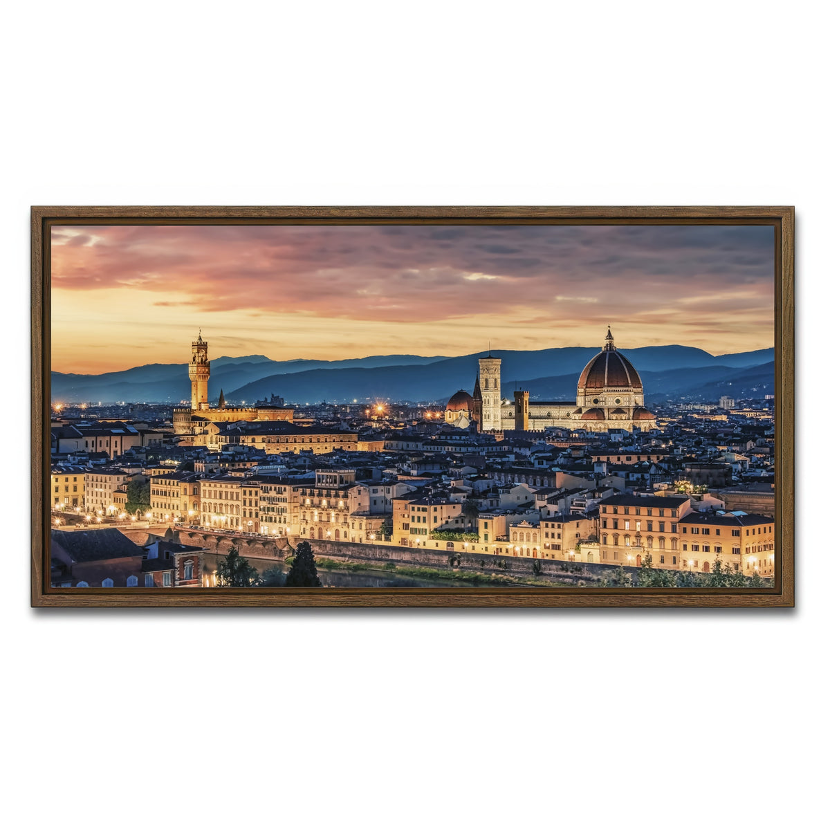 AUTO-MOCKUP WHITE | Florence | 1 Piece | Walnut Framed Canvas | group=2x1