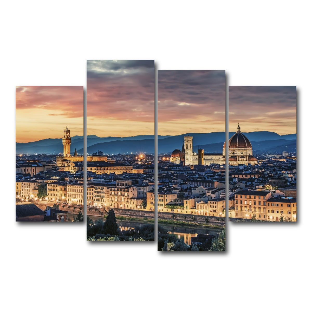 AUTO-MOCKUP WHITE | Florence | 4 Piece | Gallery Wrap Canvas | group=4_short