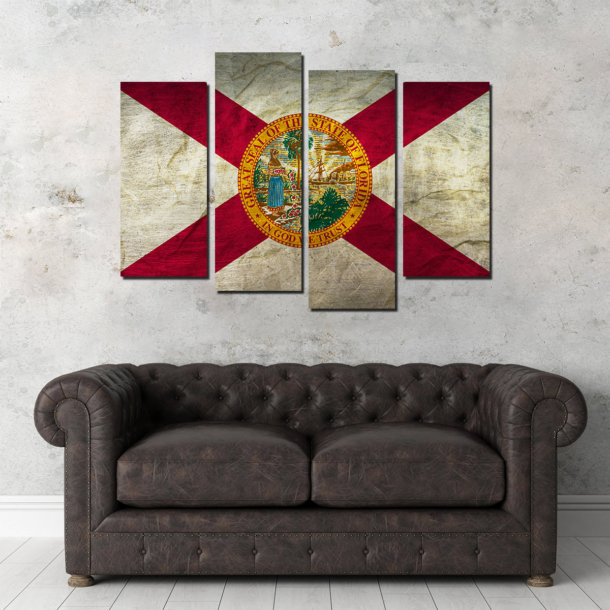 Florida Flag Grunge Wall Art