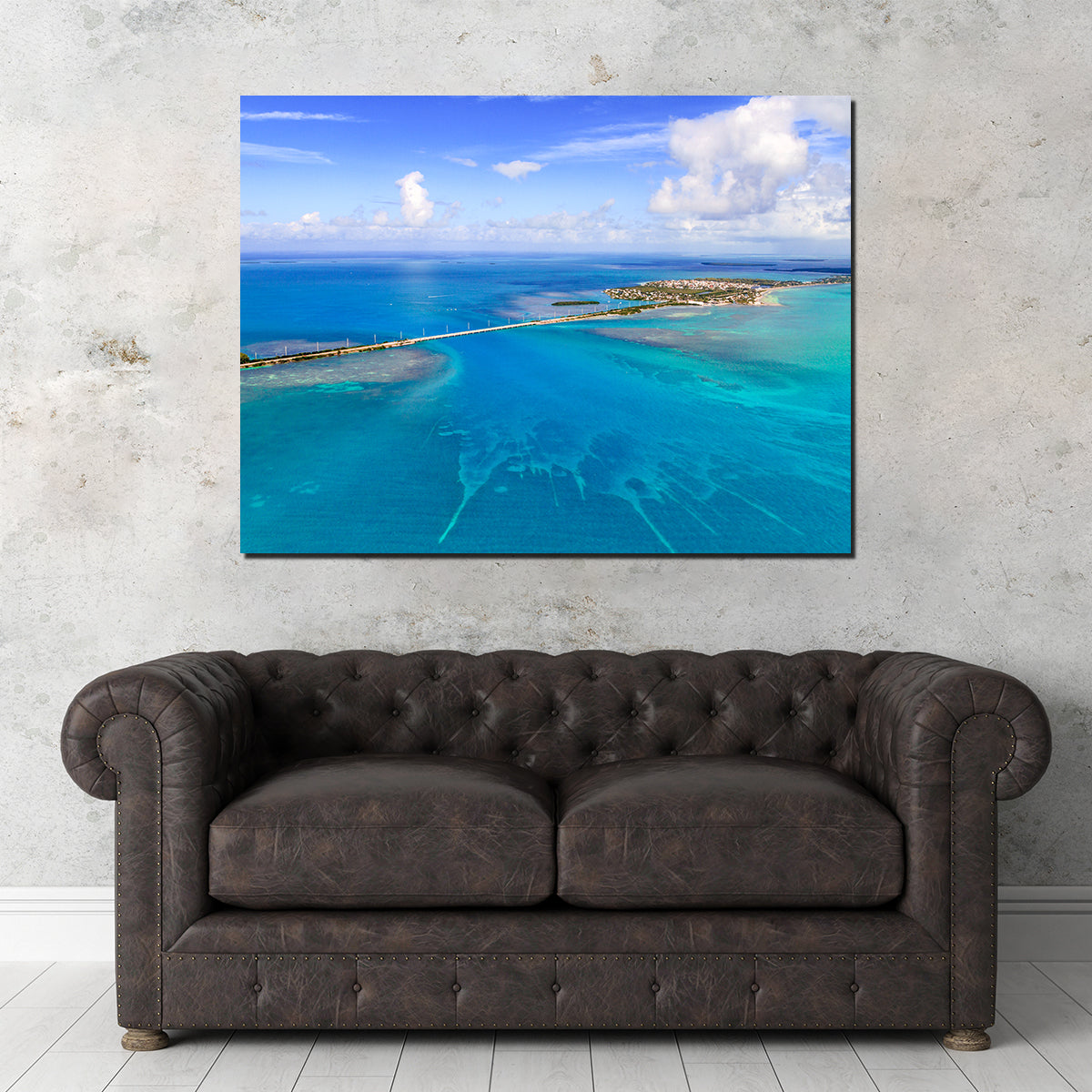 Florida Keys Aerial View with Bridge Wall Art