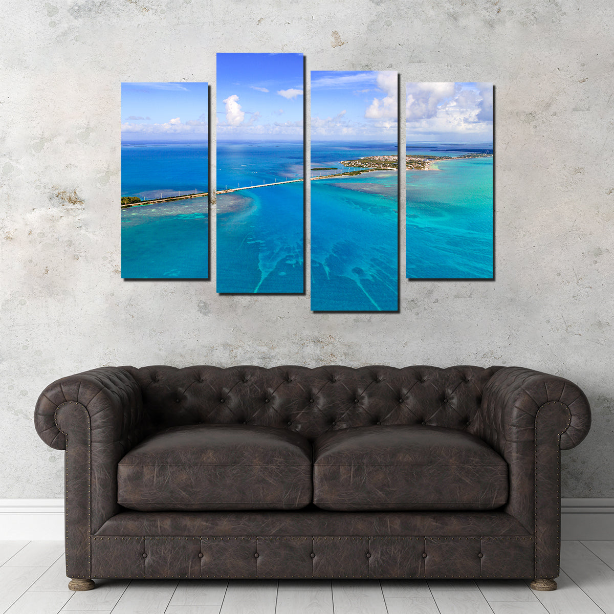 Florida Keys Aerial View with Bridge Wall Art