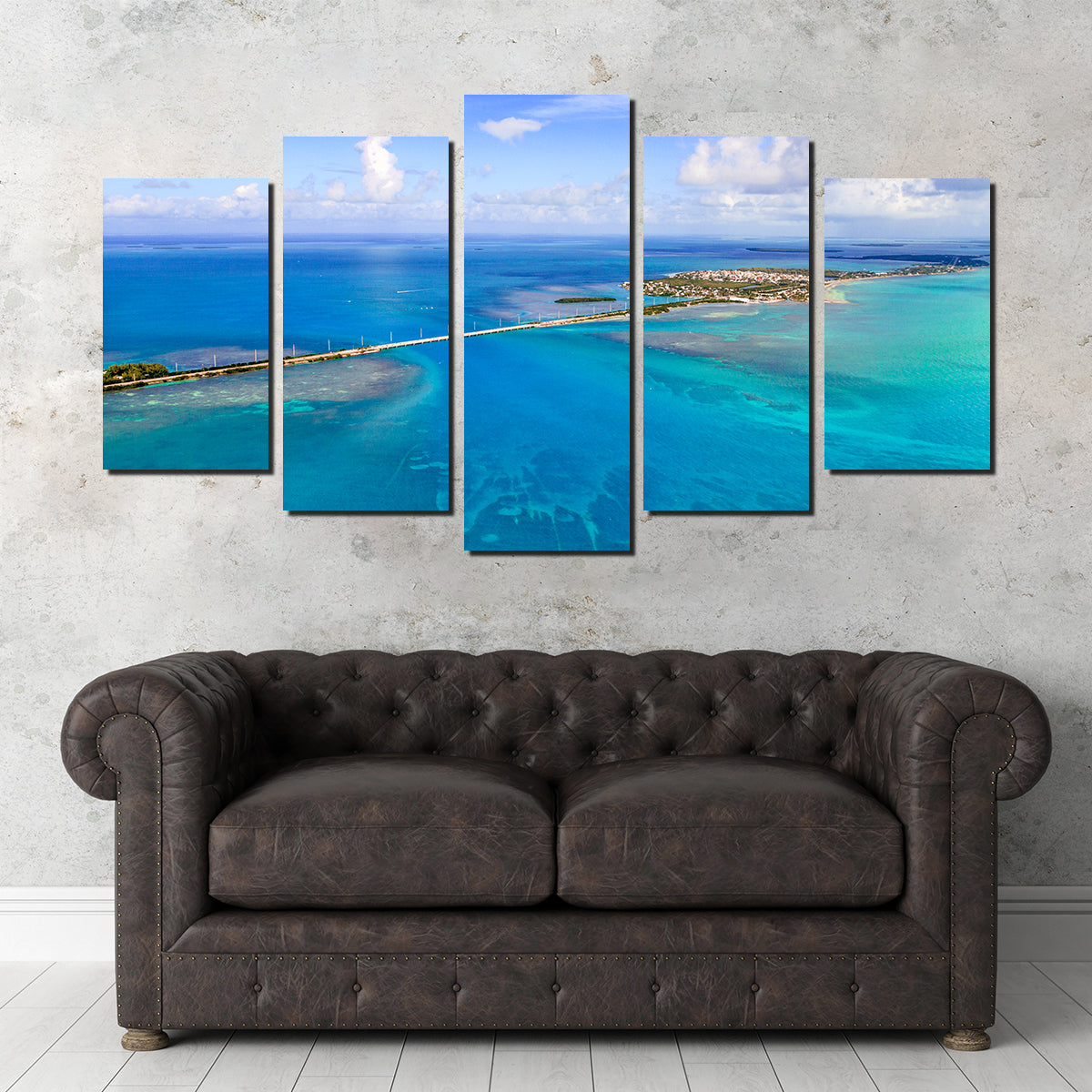 Florida Keys Aerial View with Bridge Wall Art