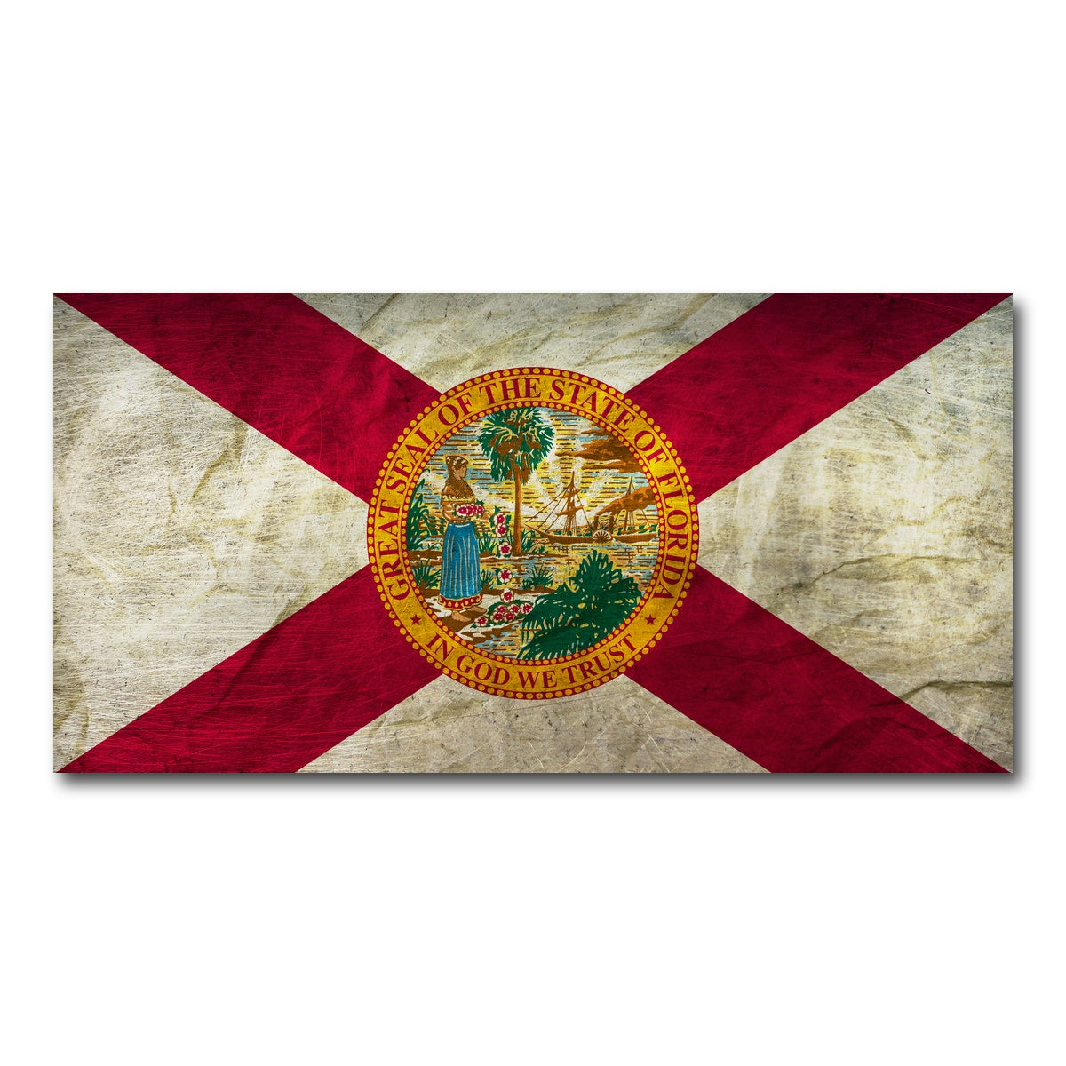 AUTO-MOCKUP WHITE | Florida Flag Grunge | 1 Piece | Gallery Wrap Canvas | group=2x1