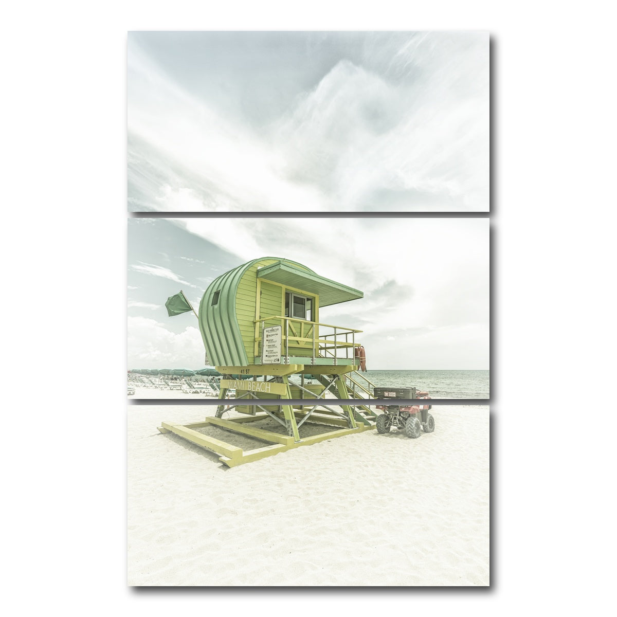 AUTO-MOCKUP WHITE | Florida Flair at Miami Beach | 3 Piece | Gallery Wrap Canvas | group=12x24_stacked