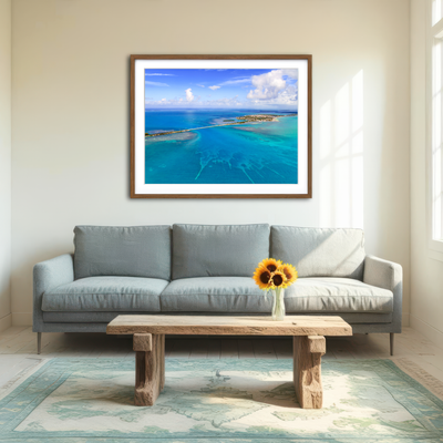 AUTO-MOCKUP ROOM | Florida Keys Aerial View with Bridge Wall Art