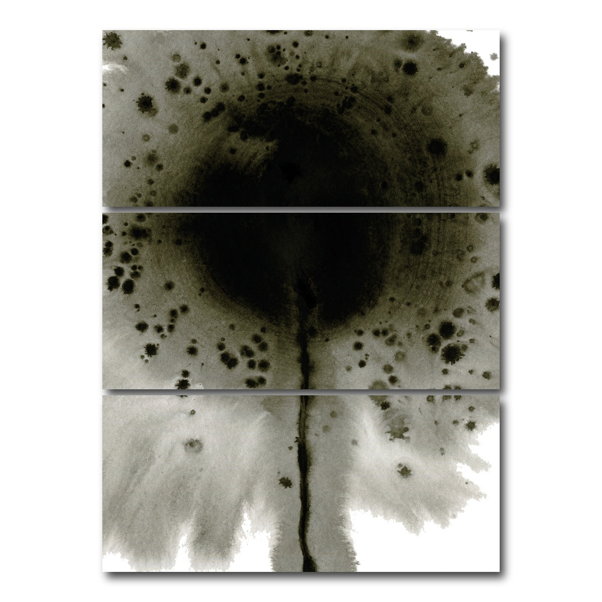 AUTO-MOCKUP WHITE | Flower Grey Spatter | 3 Piece | Gallery Wrap Canvas | group=8x18_stacked