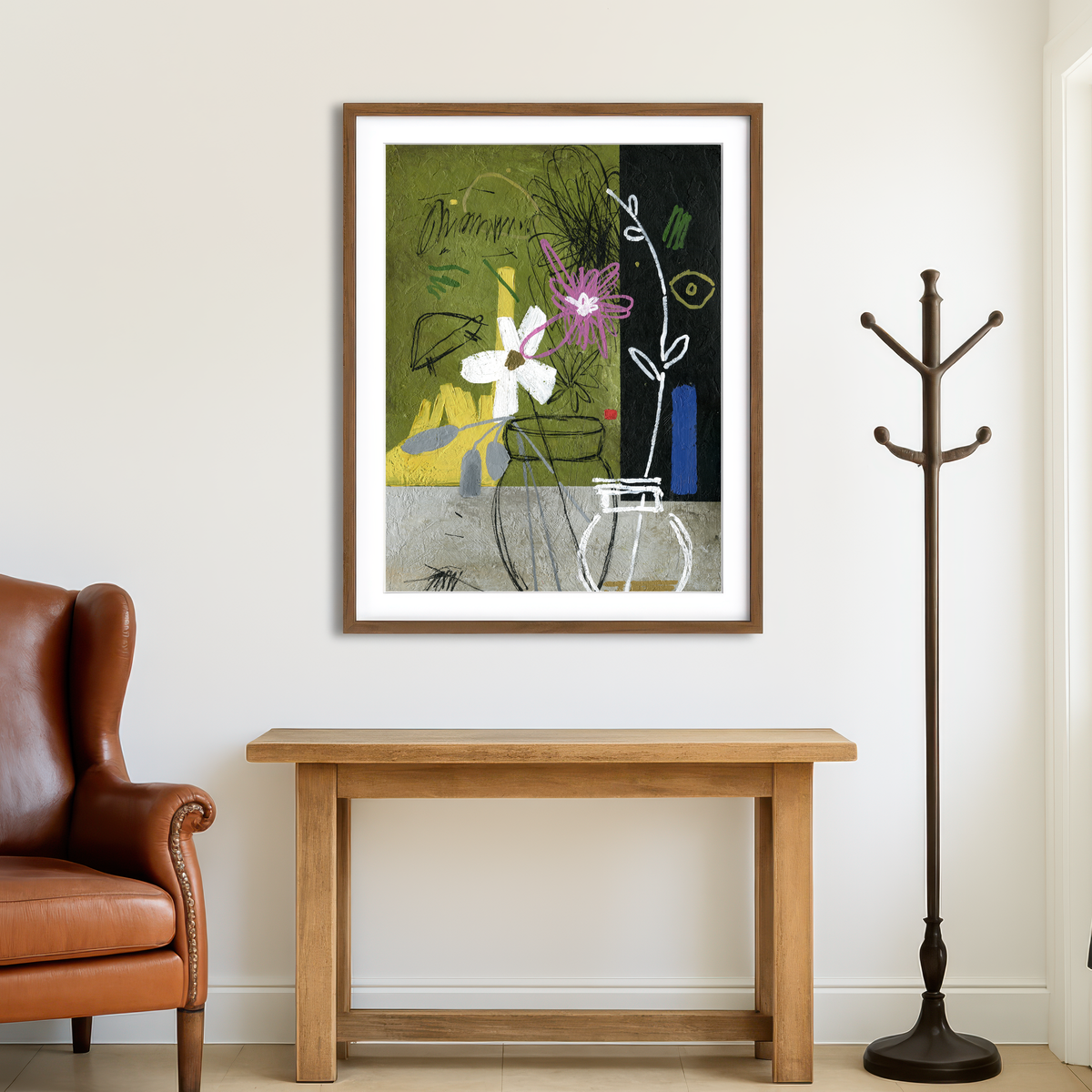 AUTO-MOCKUP ROOM | Flowers Abstract Wall Art
