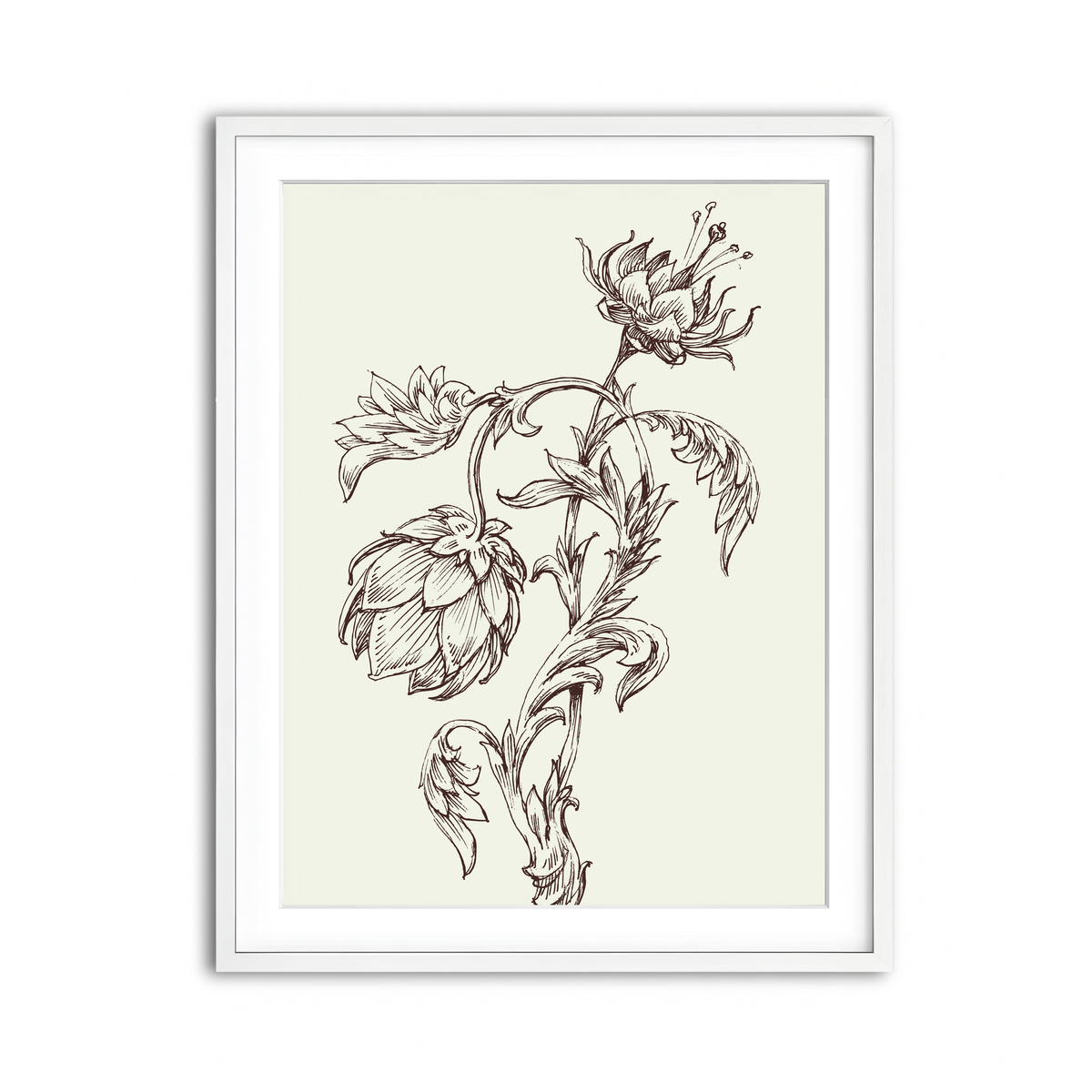 Framed Print 3x4 White