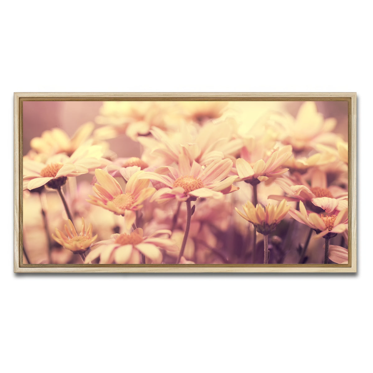 AUTO-MOCKUP WHITE | Flowers at Sunset | 1 Piece | Natural Framed Canvas | group=2x1
