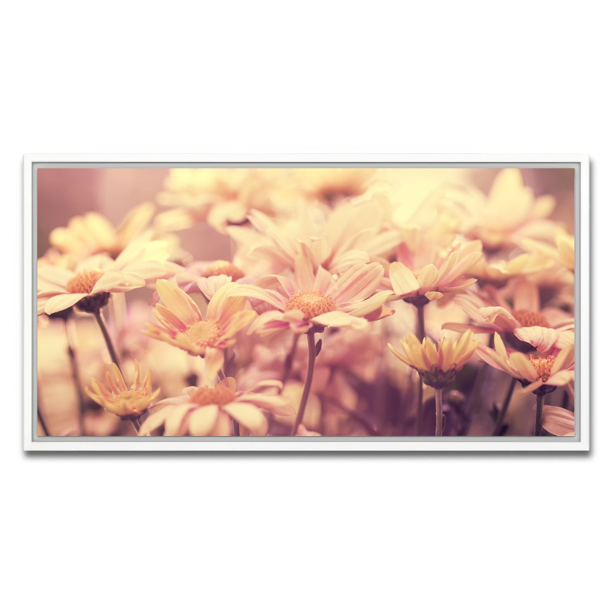 AUTO-MOCKUP WHITE | Flowers at Sunset | 1 Piece | White Framed Canvas | group=2x1