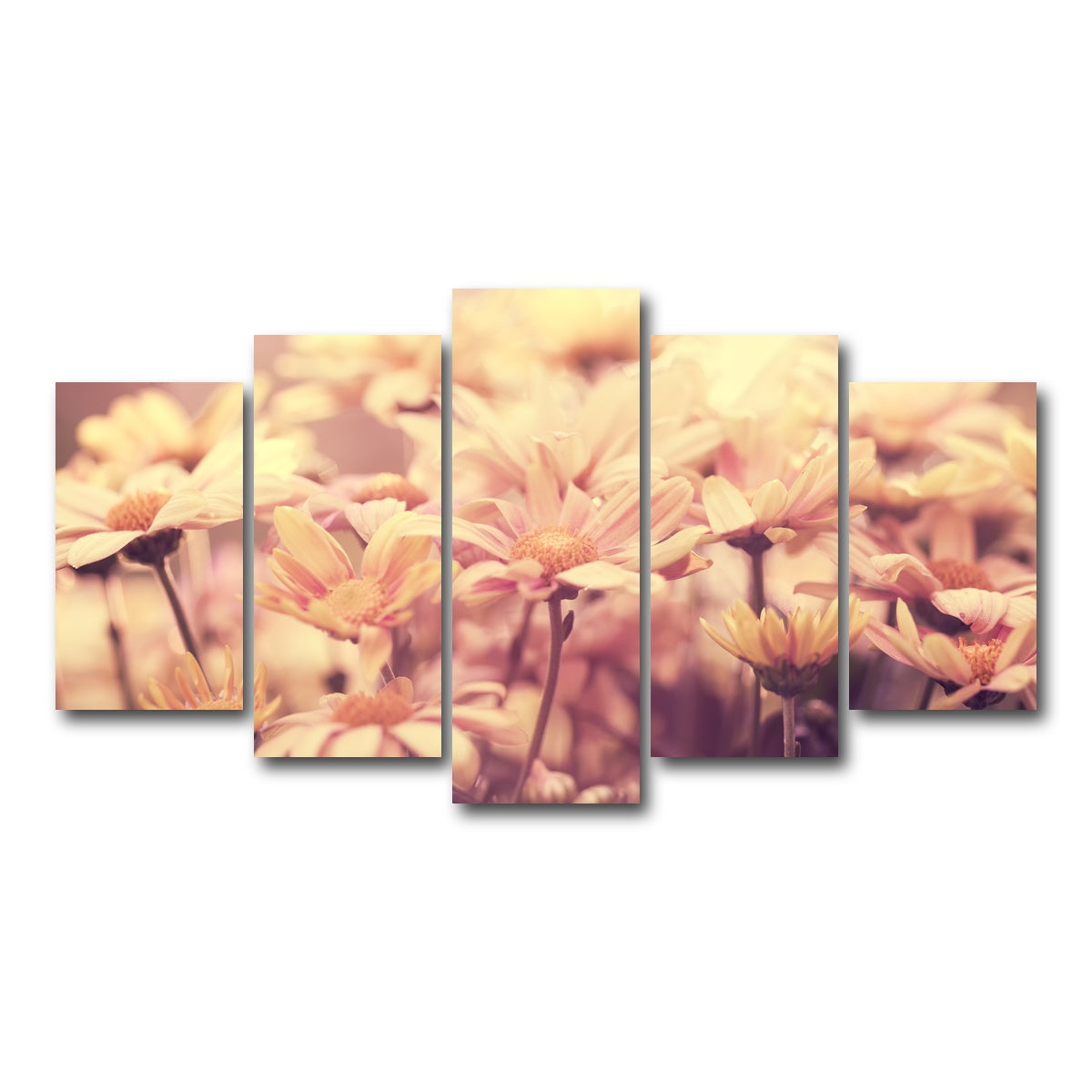 AUTO-MOCKUP WHITE | Flowers at Sunset | 5 Piece | Gallery Wrap Canvas | group=5_normal