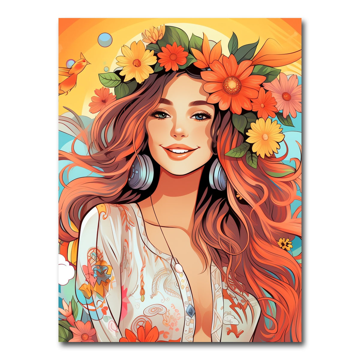AUTO-MOCKUP WHITE | Flowers in Her Hair | 1 Piece | Gallery Wrap Canvas | group=3x4