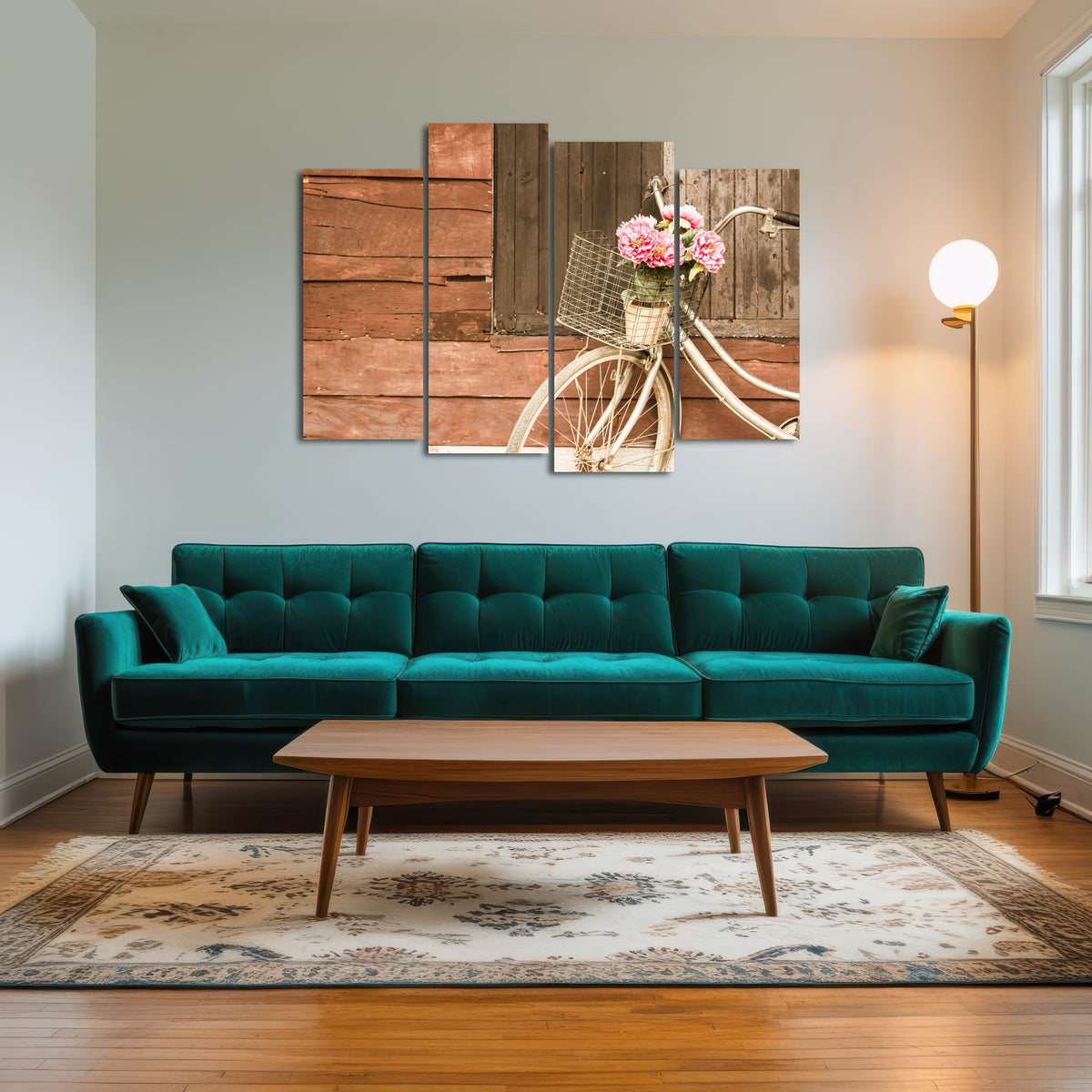 AUTO-MOCKUP ROOM | Flowers in a Bicycle Basket