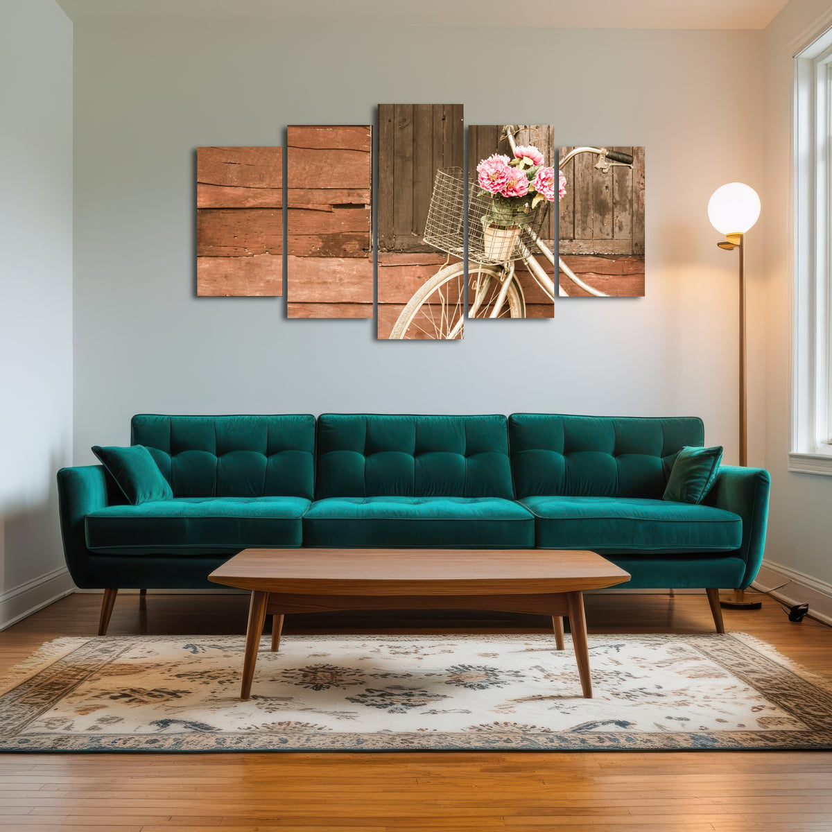 AUTO-MOCKUP ROOM | Flowers in a Bicycle Basket