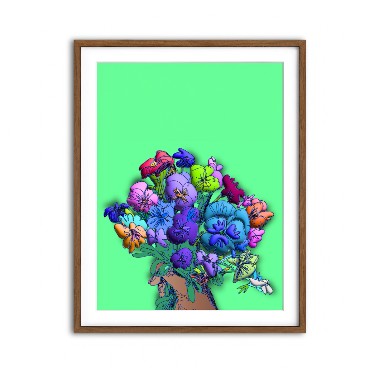 Framed Print 3x4 Walnut