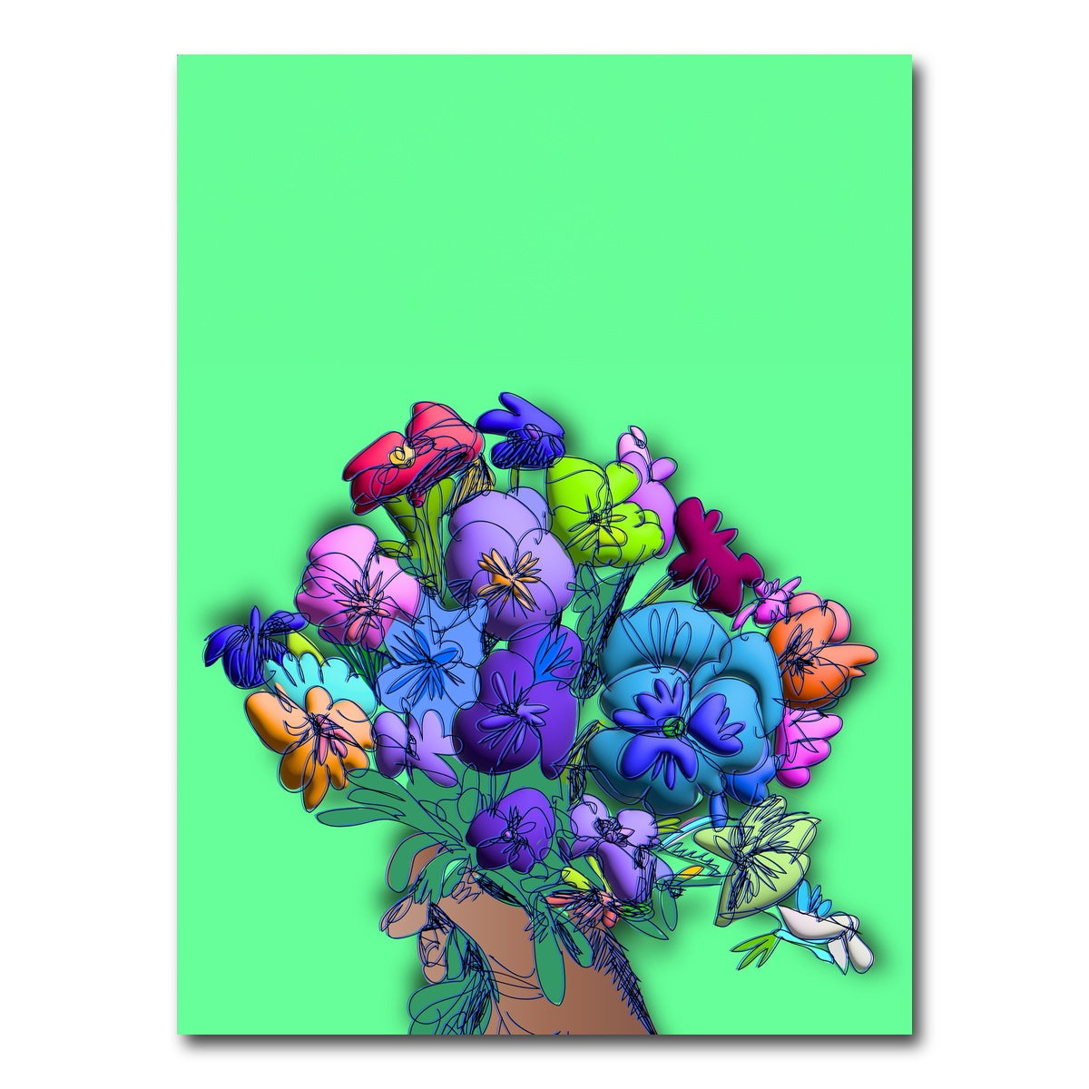 AUTO-MOCKUP WHITE | Flowers in hand | 1 Piece | Gallery Wrap Canvas | group=3x4