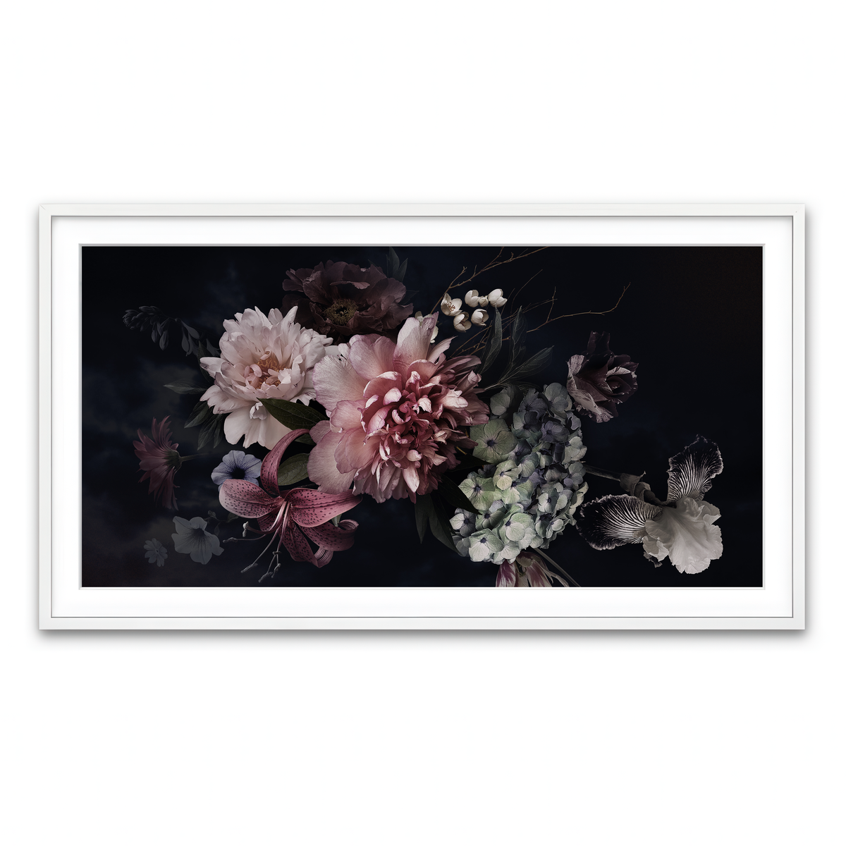 Framed Print 2x1 White